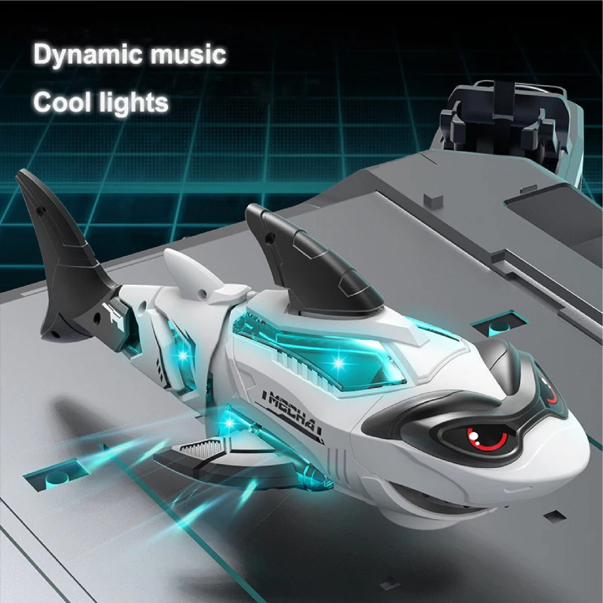 Mechanical Shark Toy with Lights, Sound, and Biting Action