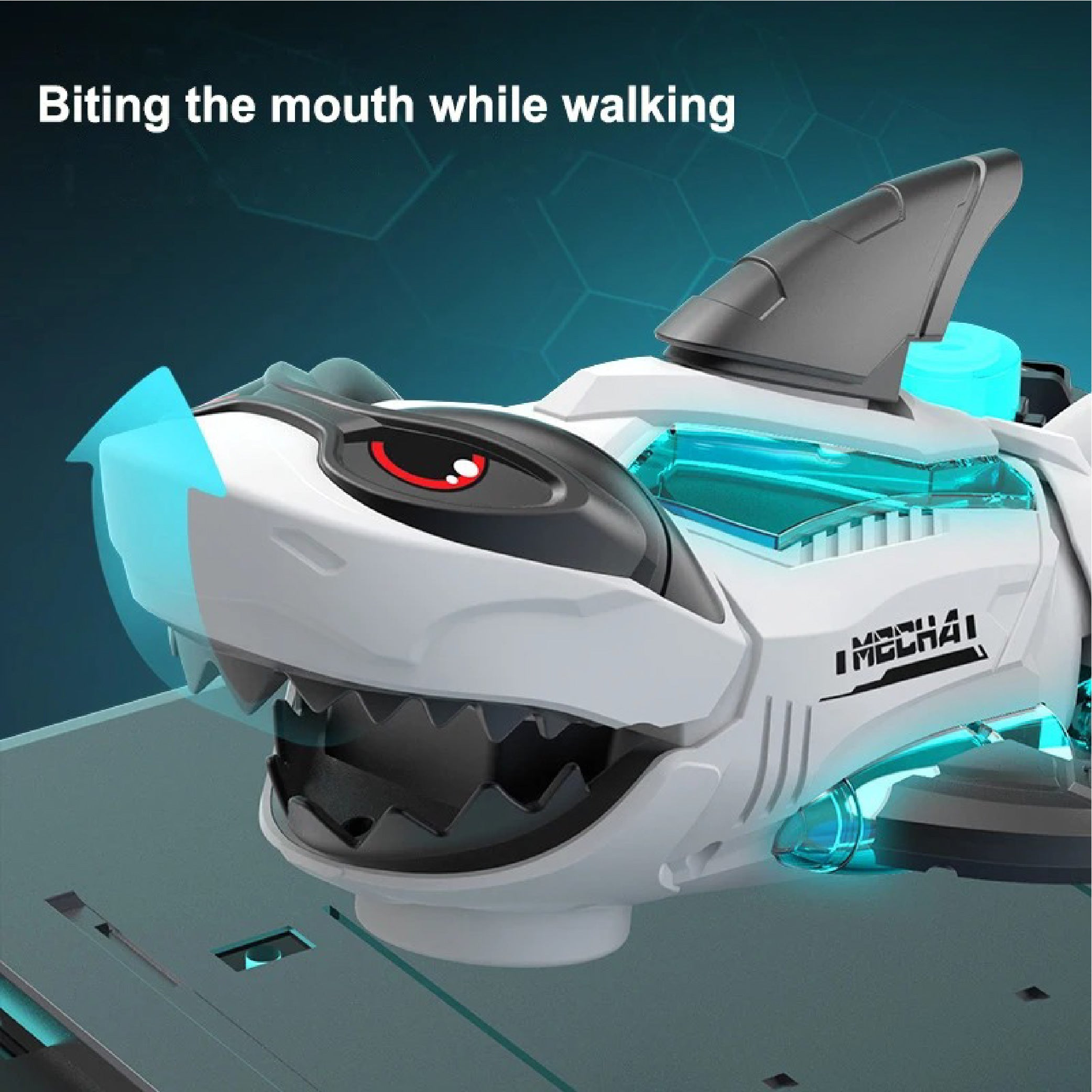 Mechanical Shark Toy with Lights, Sound, and Biting Action