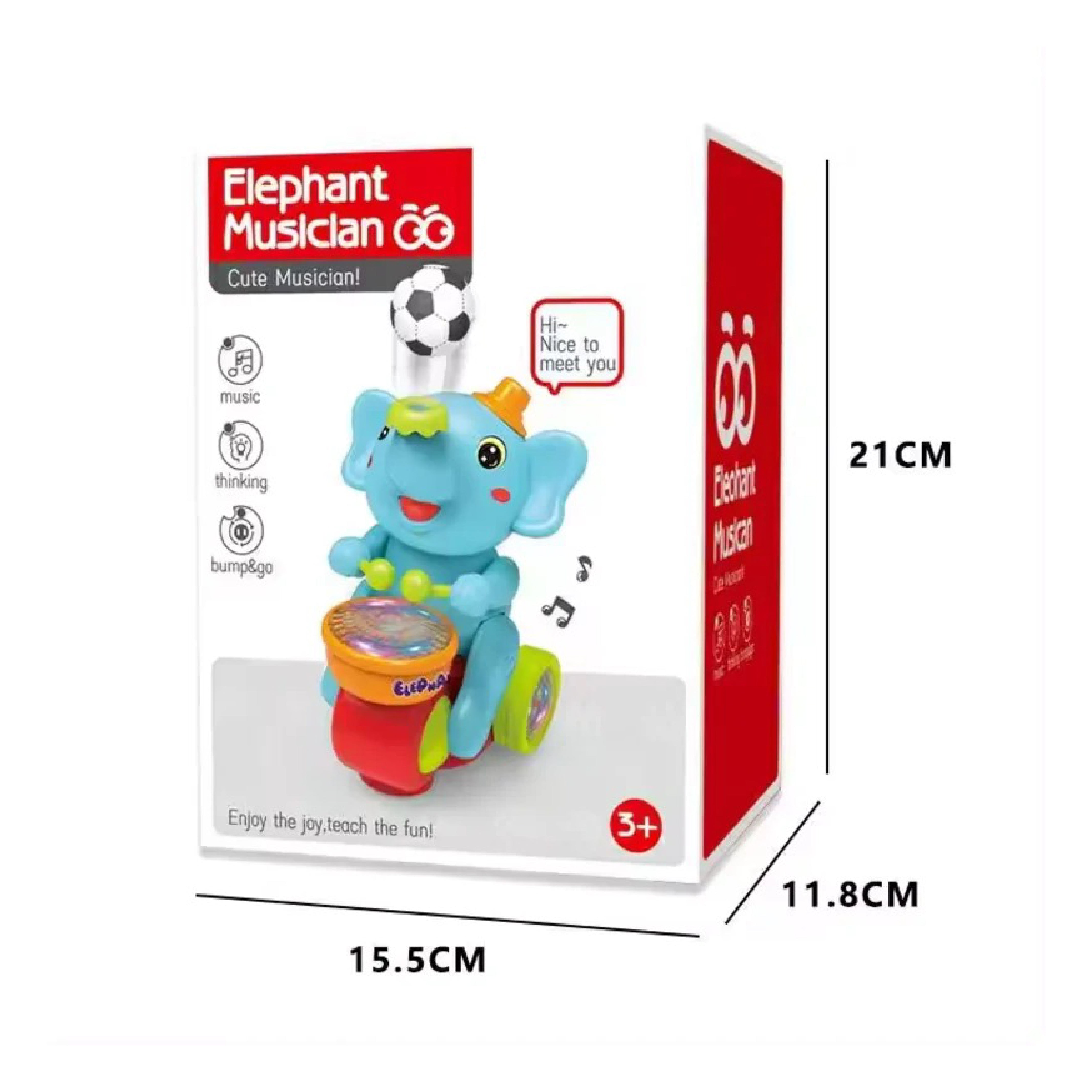 Elephant Instrument Toy Melo Elephant Battery-Operated Musical Toy with Lights and Sounds – In ...