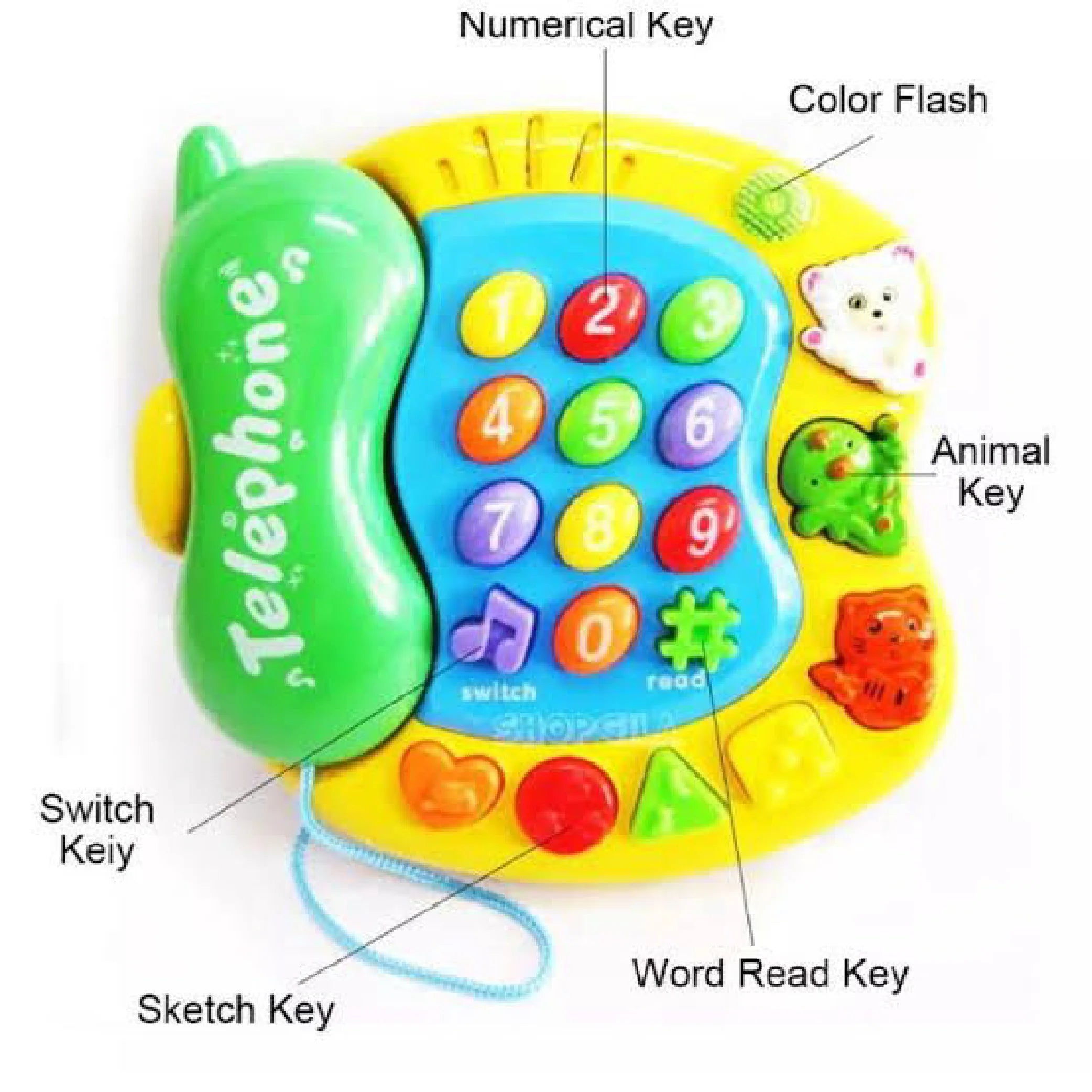 Mini Colorful Musical Learning Telephone – Fun & Educational Toy!