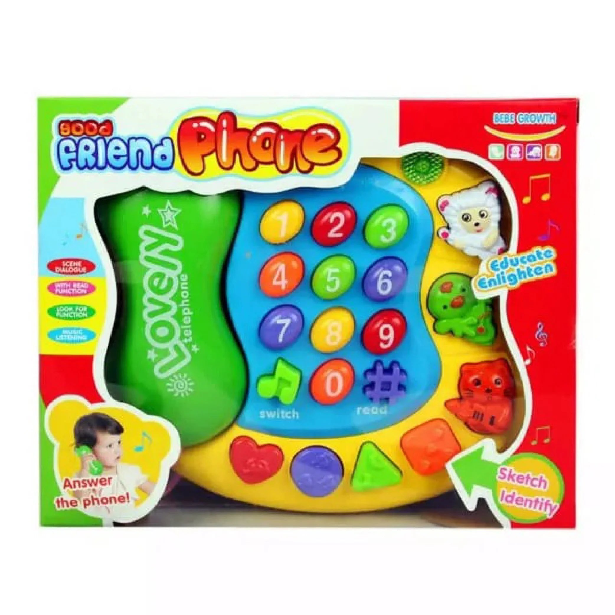 Mini Colorful Musical Learning Telephone – Fun & Educational Toy!