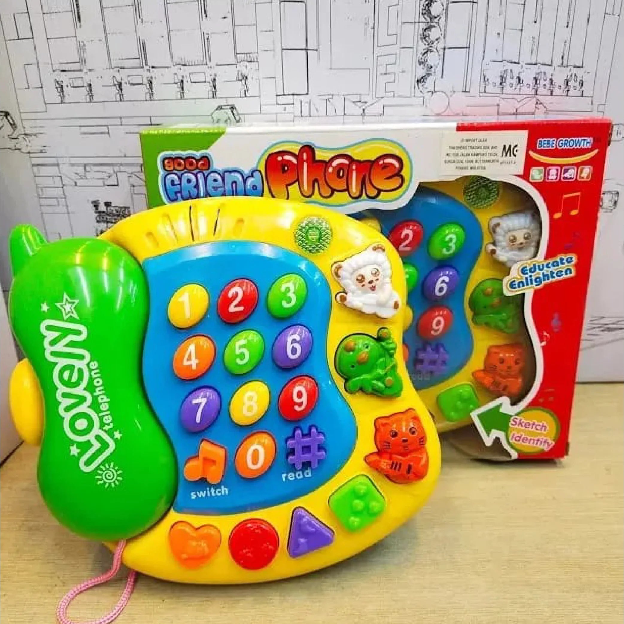 Mini Colorful Musical Learning Telephone – Fun & Educational Toy!