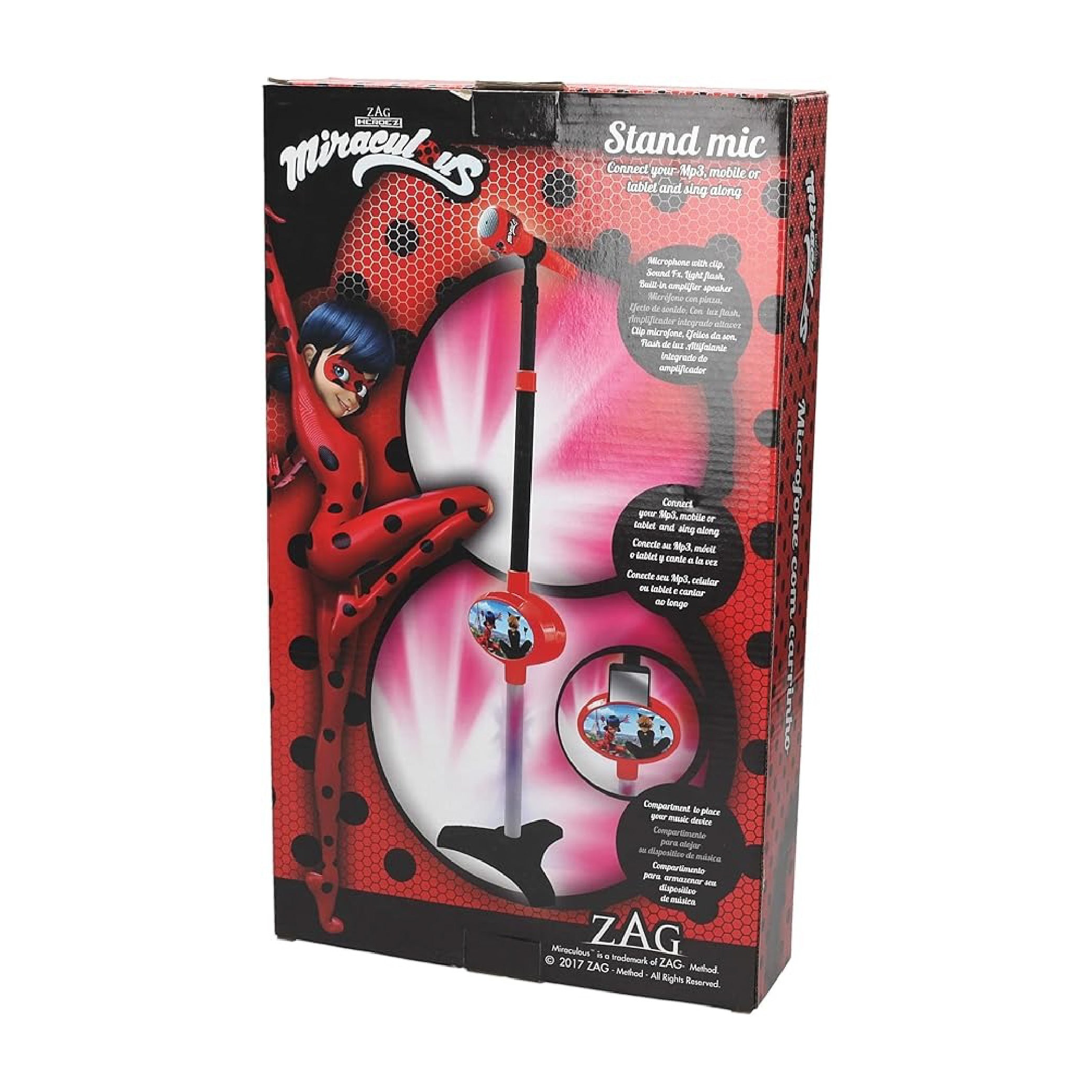 Miraculous Ladybug Kids Stand Microphone with Adjustable Height and MP3 Connection