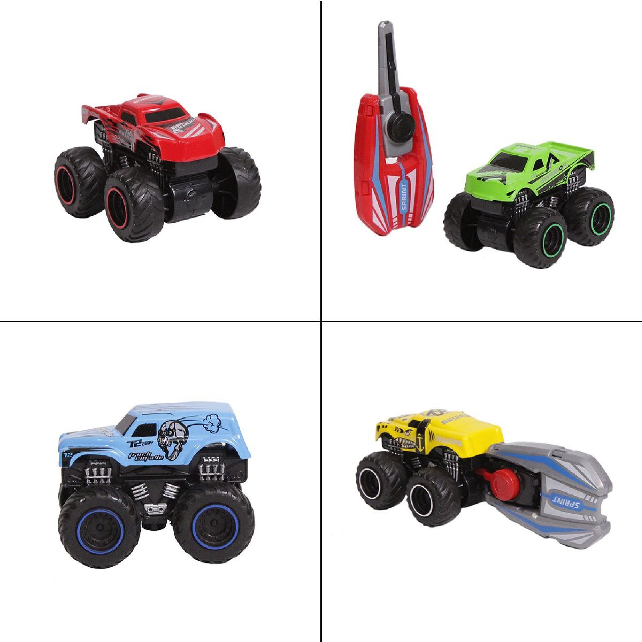 Monster Truck Launcher Set – Off-Road Metal Cars with Speed Launcher for Kids