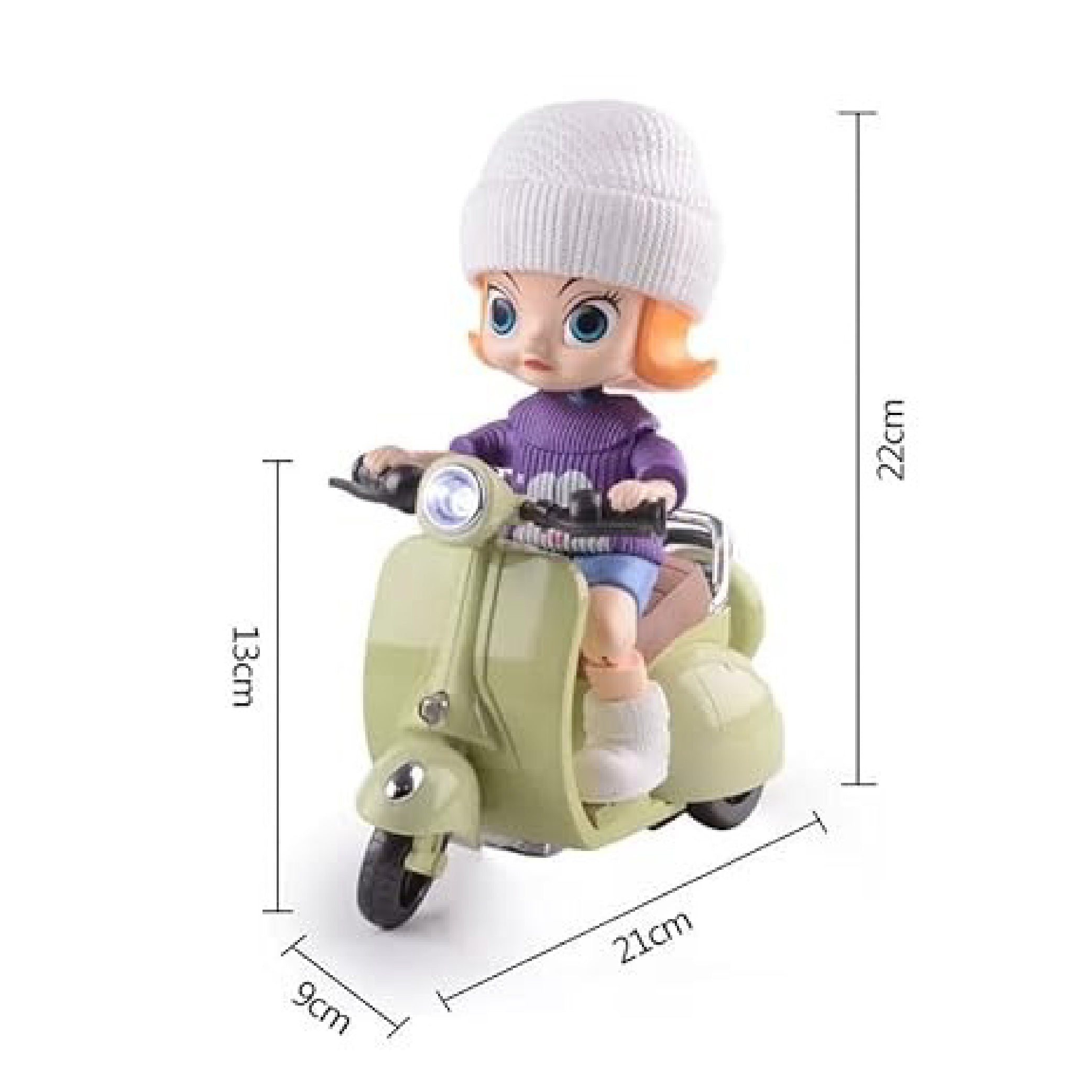 Motor Tide Flow Car Doll with Scooter – Cute Collectible Toy for Kids