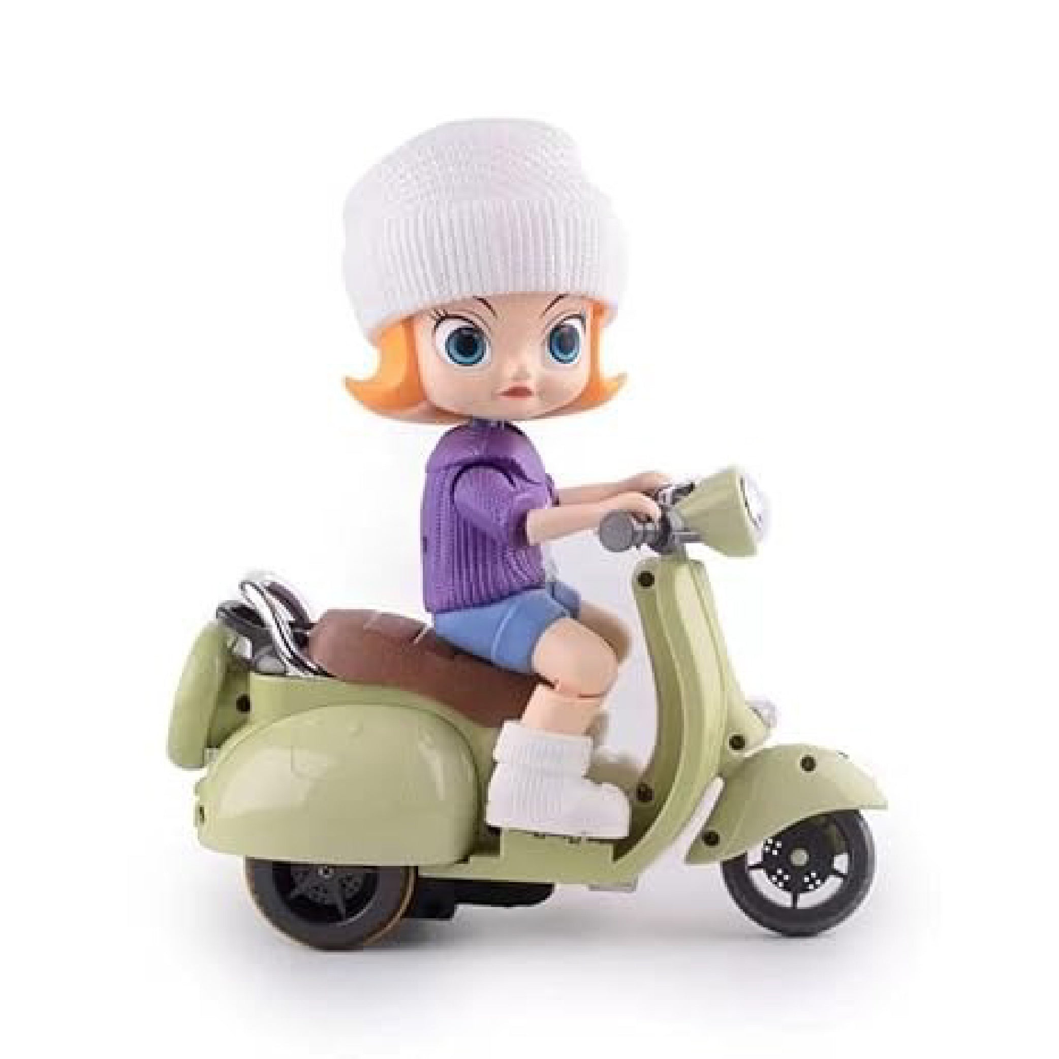 Motor Tide Flow Car Doll with Scooter – Cute Collectible Toy for Kids