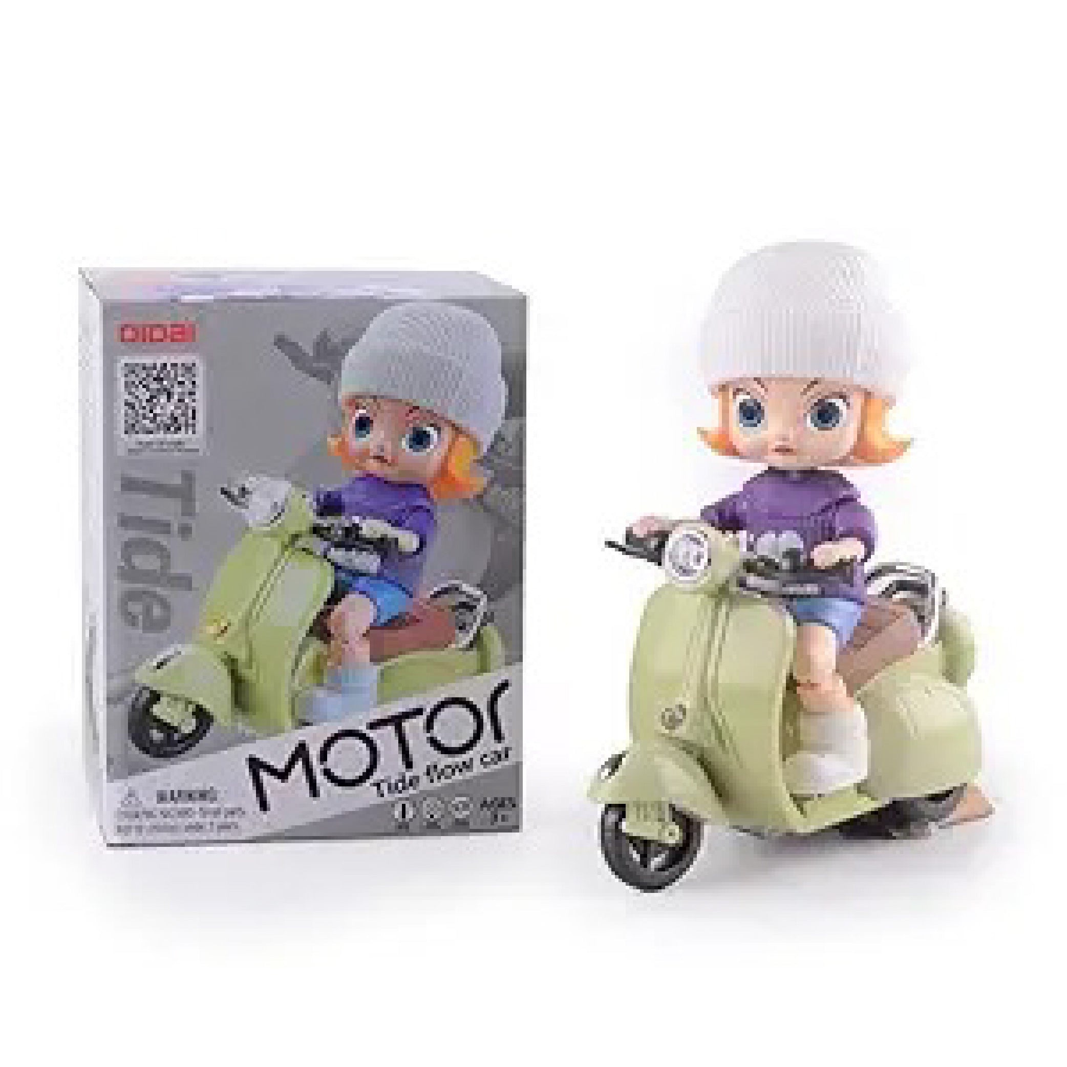 Motor Tide Flow Car Doll with Scooter – Cute Collectible Toy for Kids