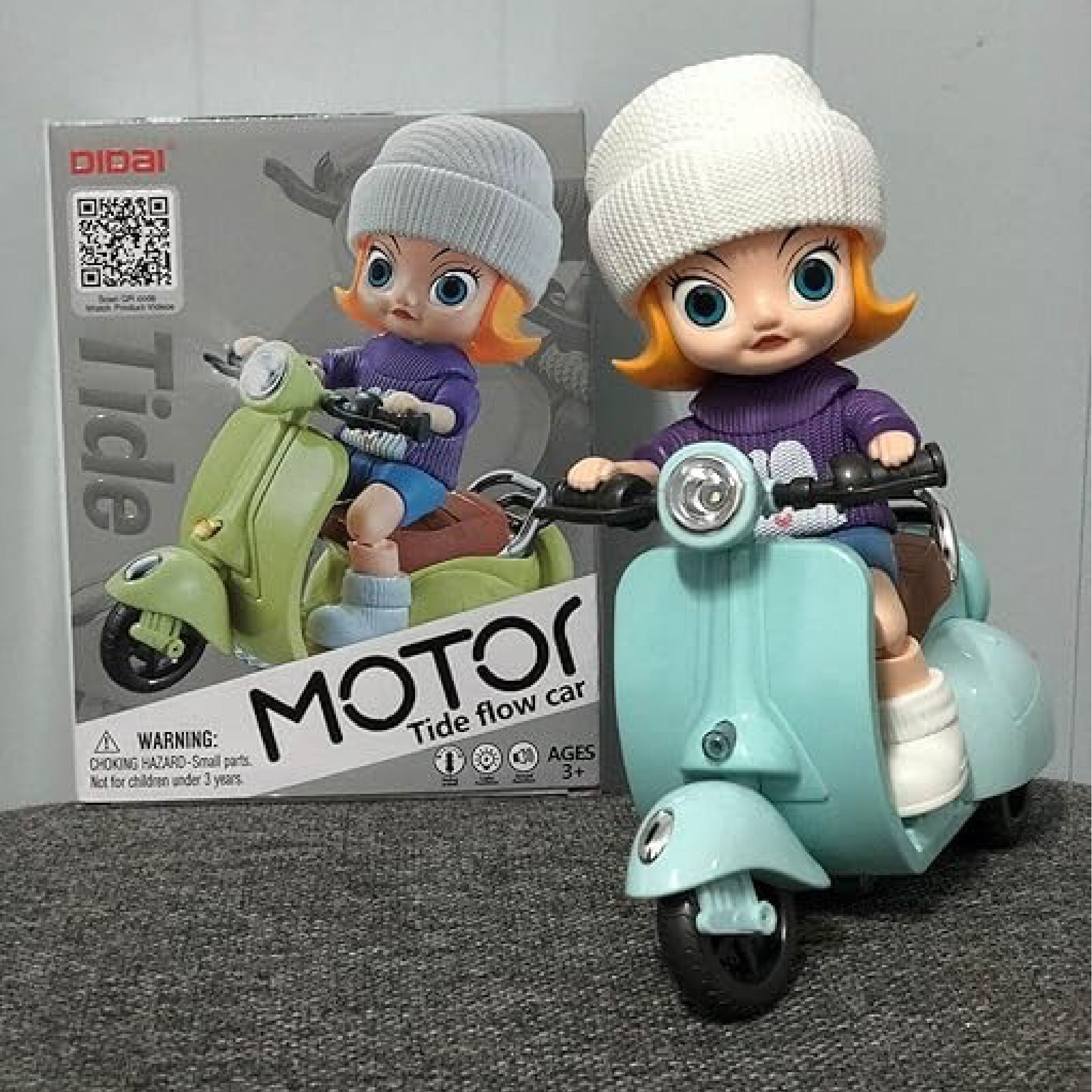 Motor Tide Flow Car Doll with Scooter – Cute Collectible Toy for Kids