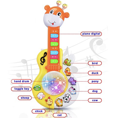 Music Guitar with Lights and Sound - Fun & Educational for Kids