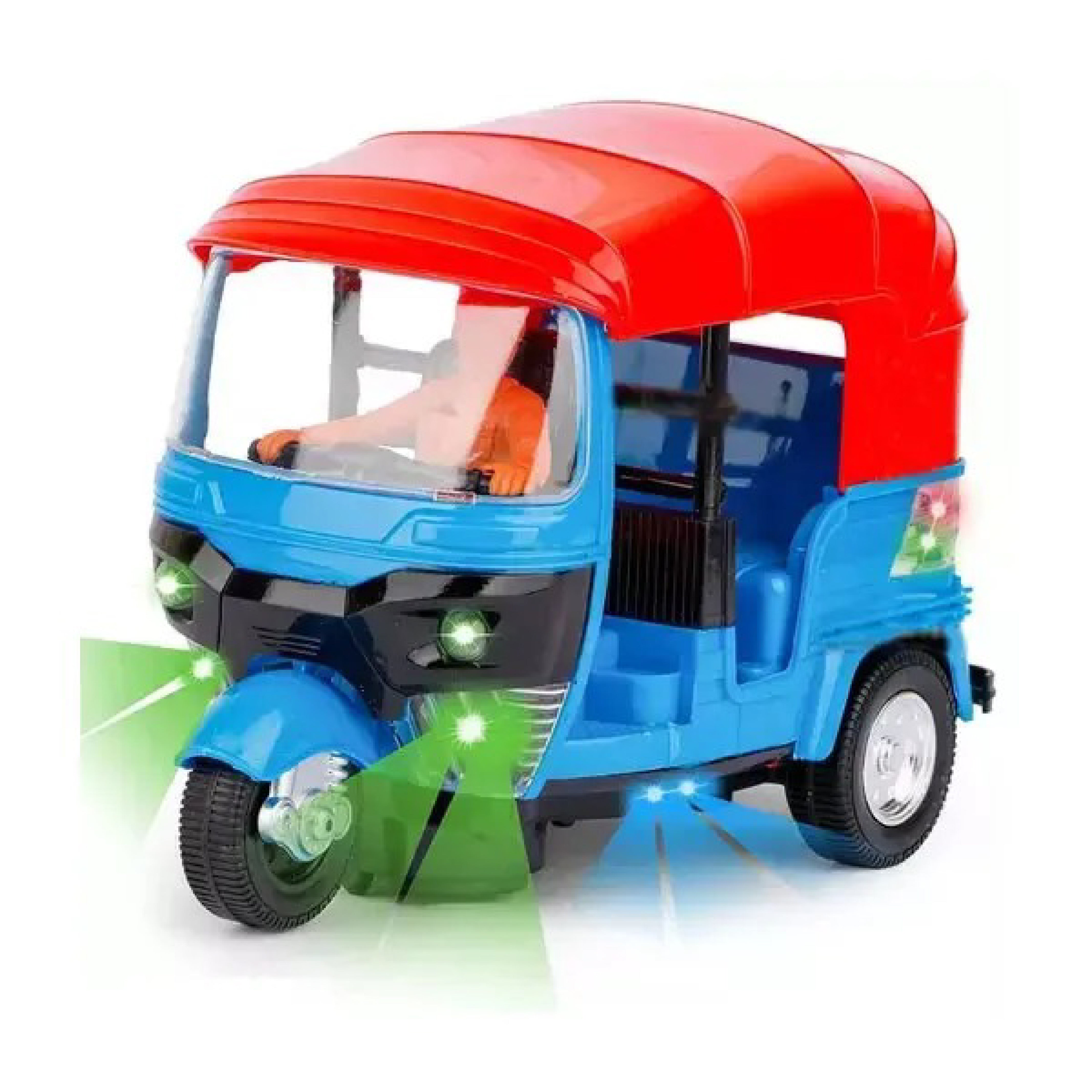 Musical Electric Tricycle Auto Rickshaw Toy – Battery Operated with Lights and Music