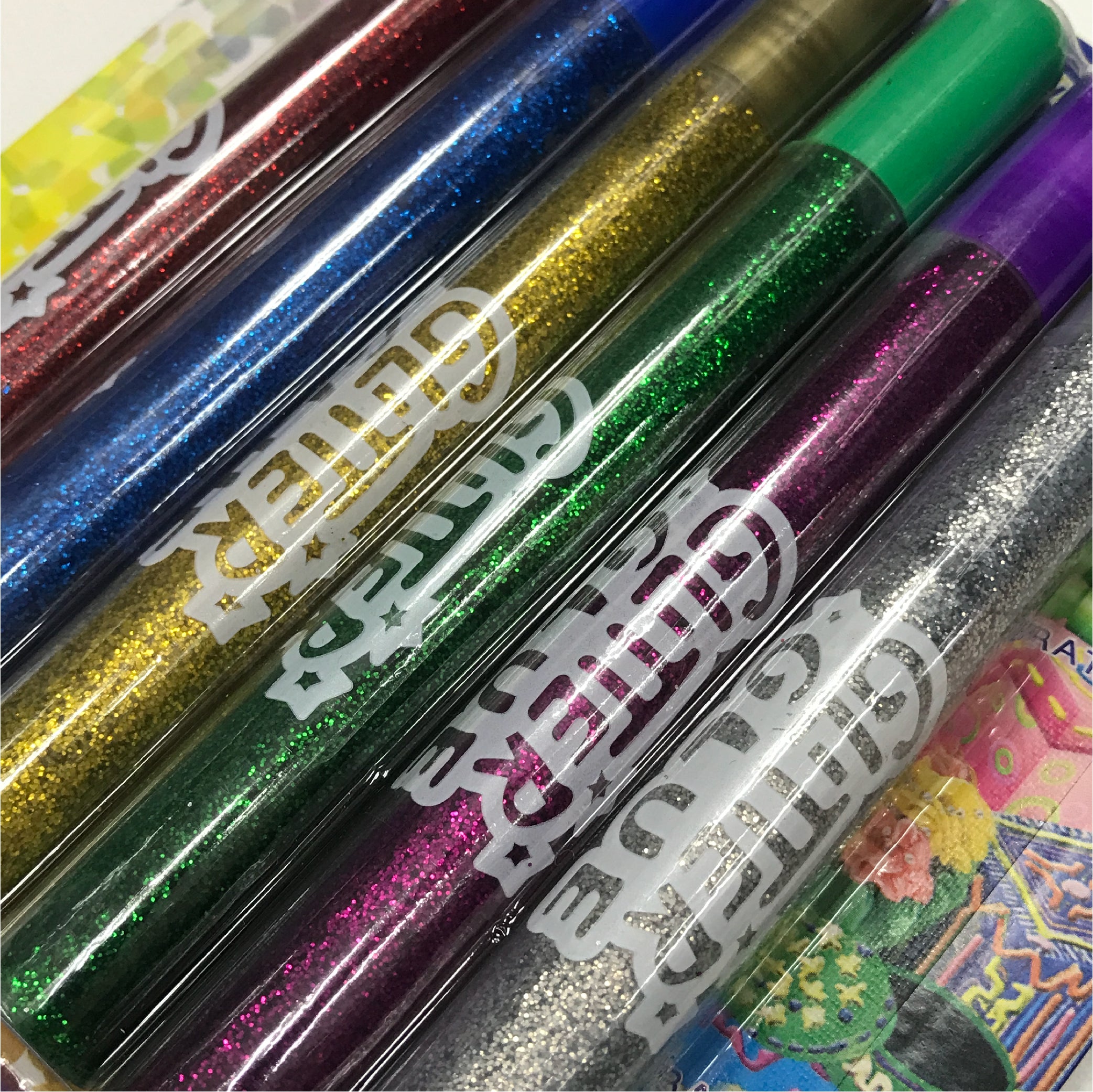 Set of 6 Non-Toxic Glitter Glue Pens for Crafting