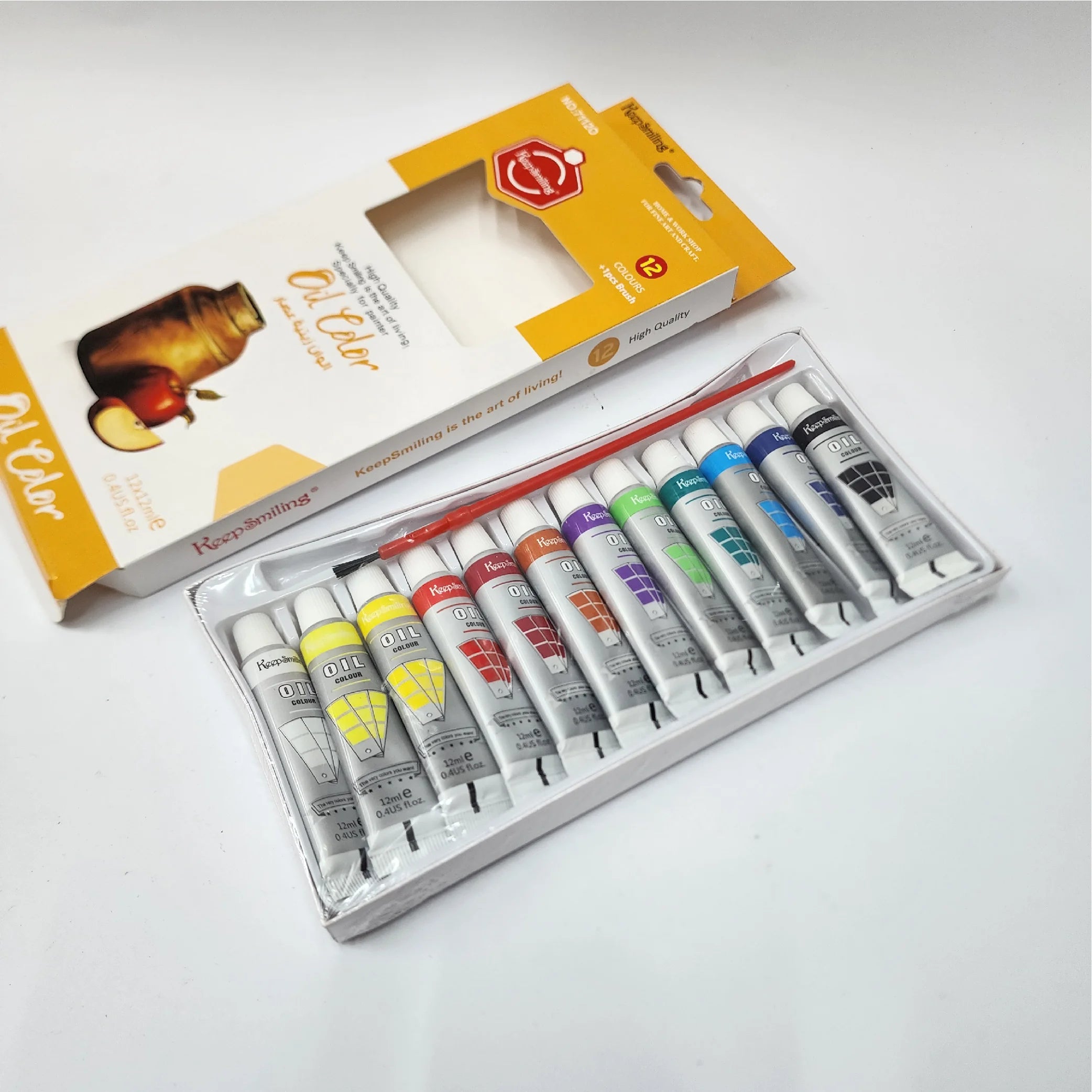 Oil Colour Set (12 x 12mL + 1 Brush)