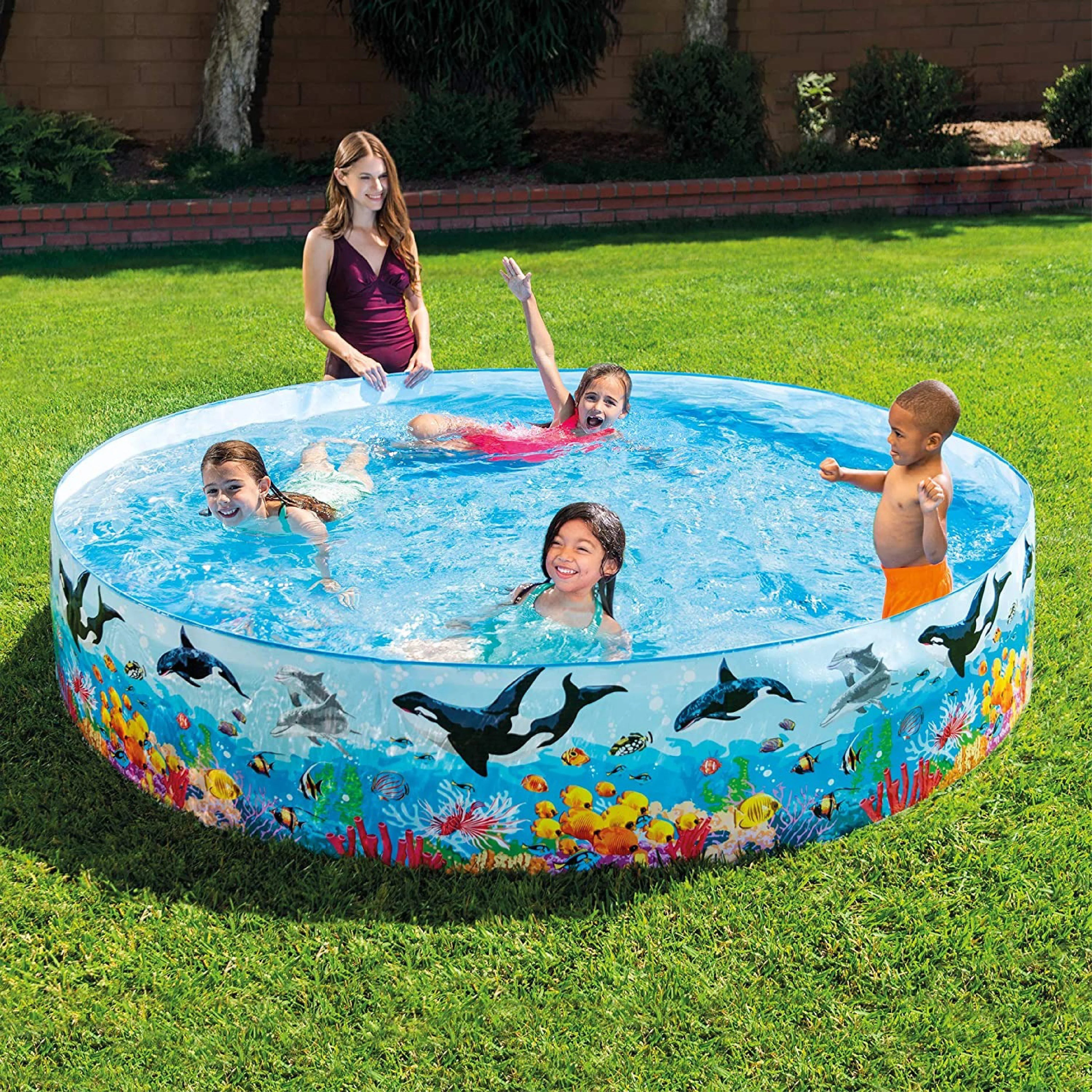 Intex 8 Ft Inflatable Kiddie Pool - Enjoyable Outdoor Fun for Kids