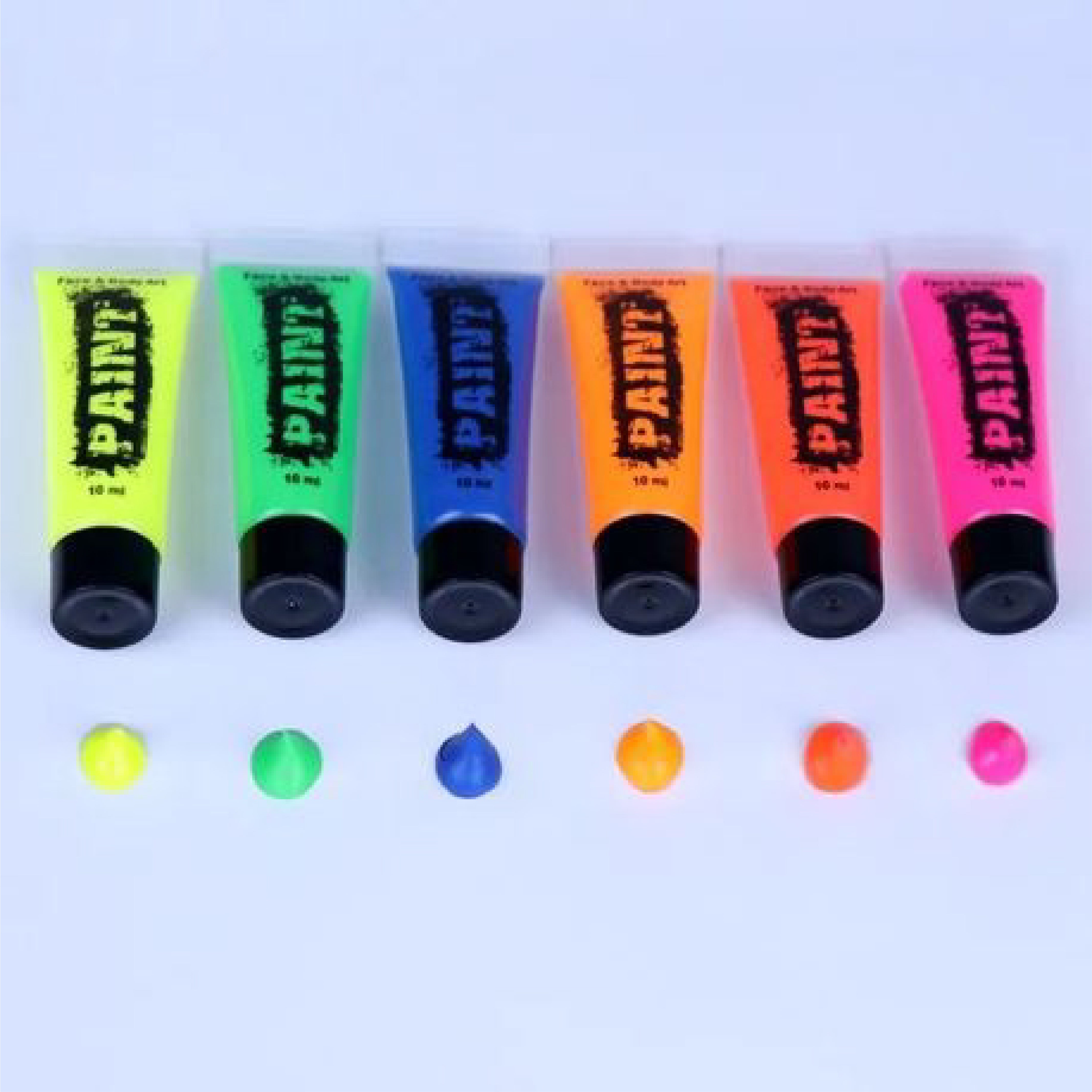 Glow in the Dark Paint - UV Reactive Neon Colors, 6 Tube Party Pack