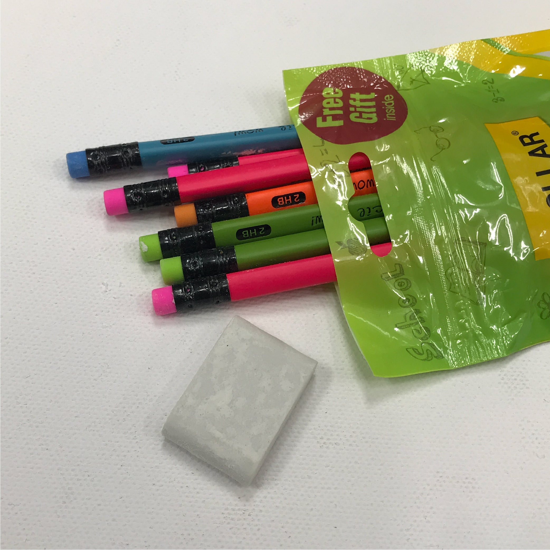 Dollar My Pencil - 12 Pack, Colorful School Pencils with Free Eraser Gift