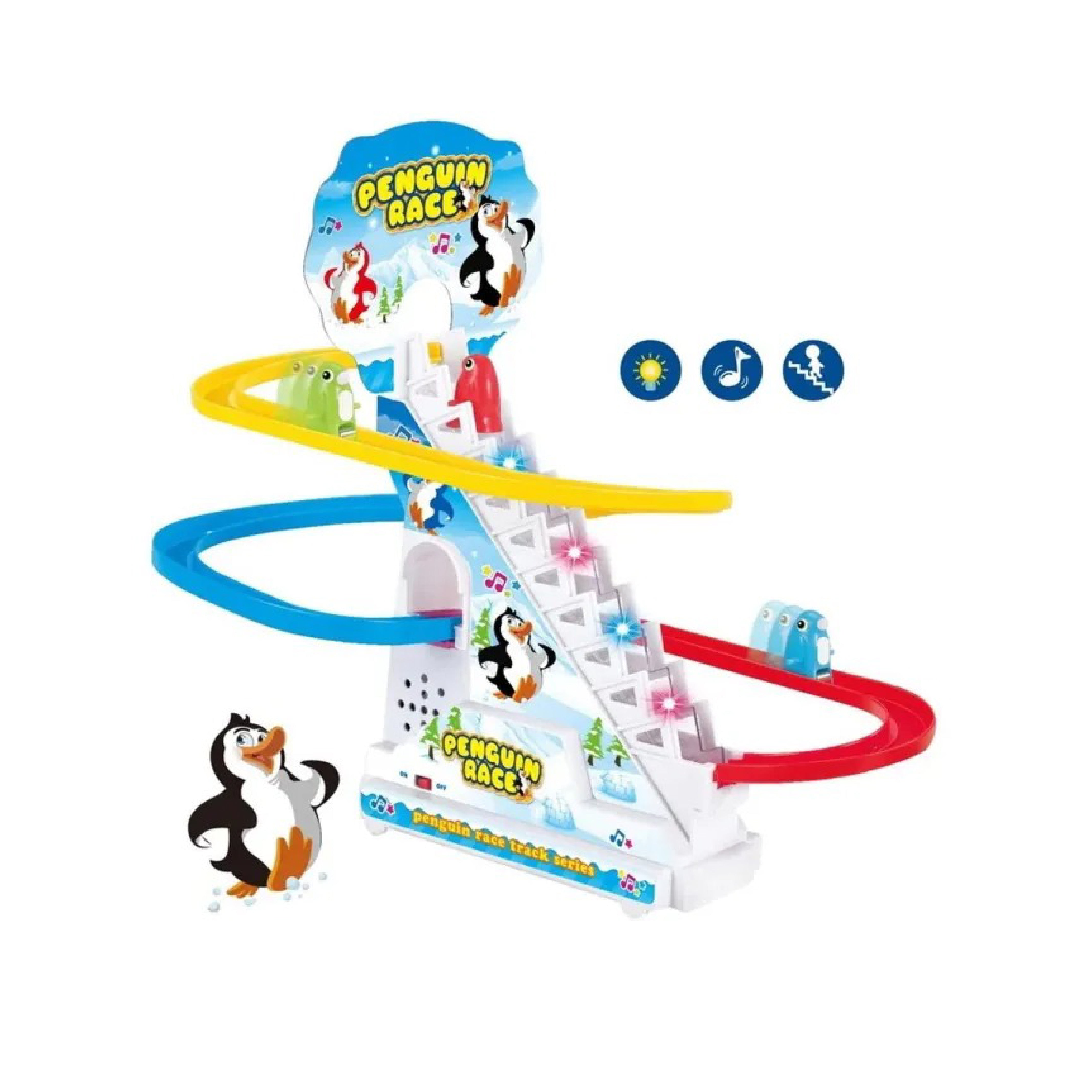 Funny Penguin Race Game - Twinkle Light Snow Ball Race Toy for Kids