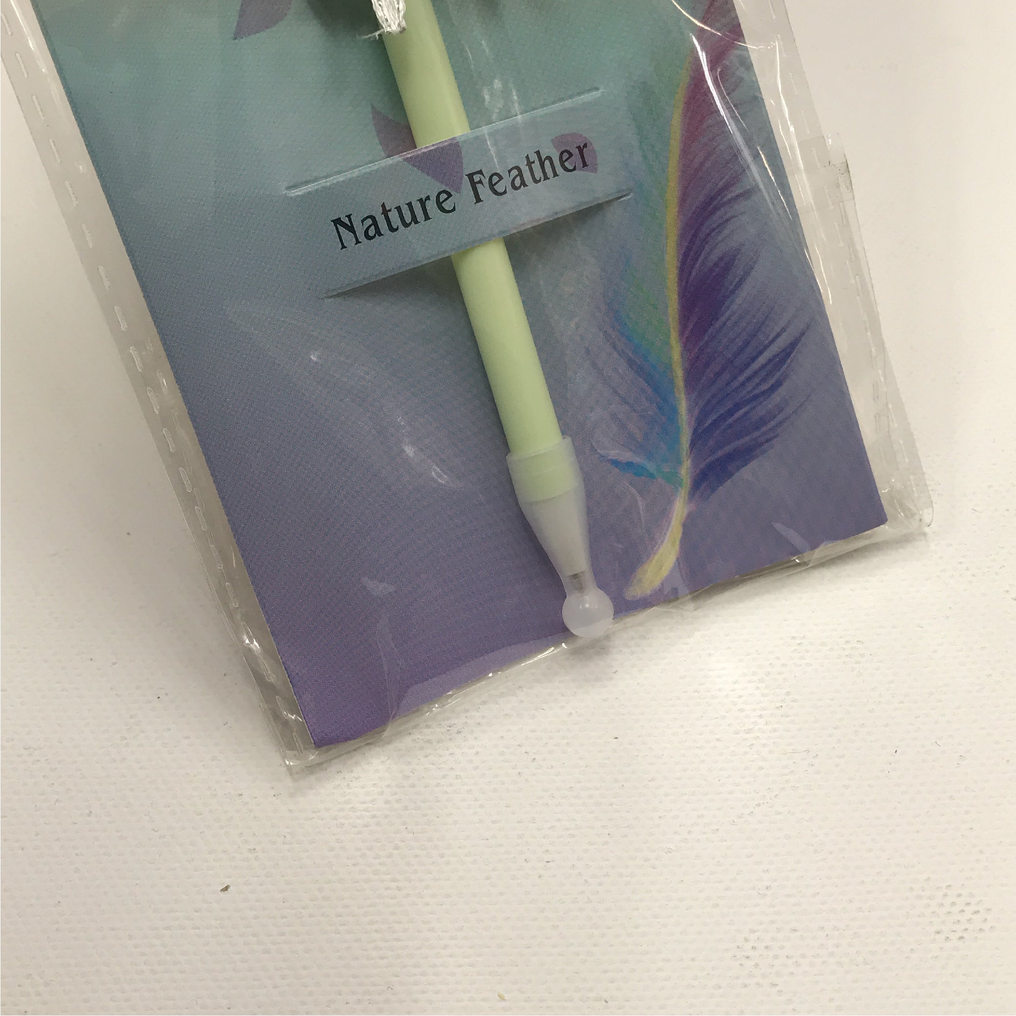 Nature Feather Decorative Pen - Elegant Feather Design with Ribbon and Floral Accent