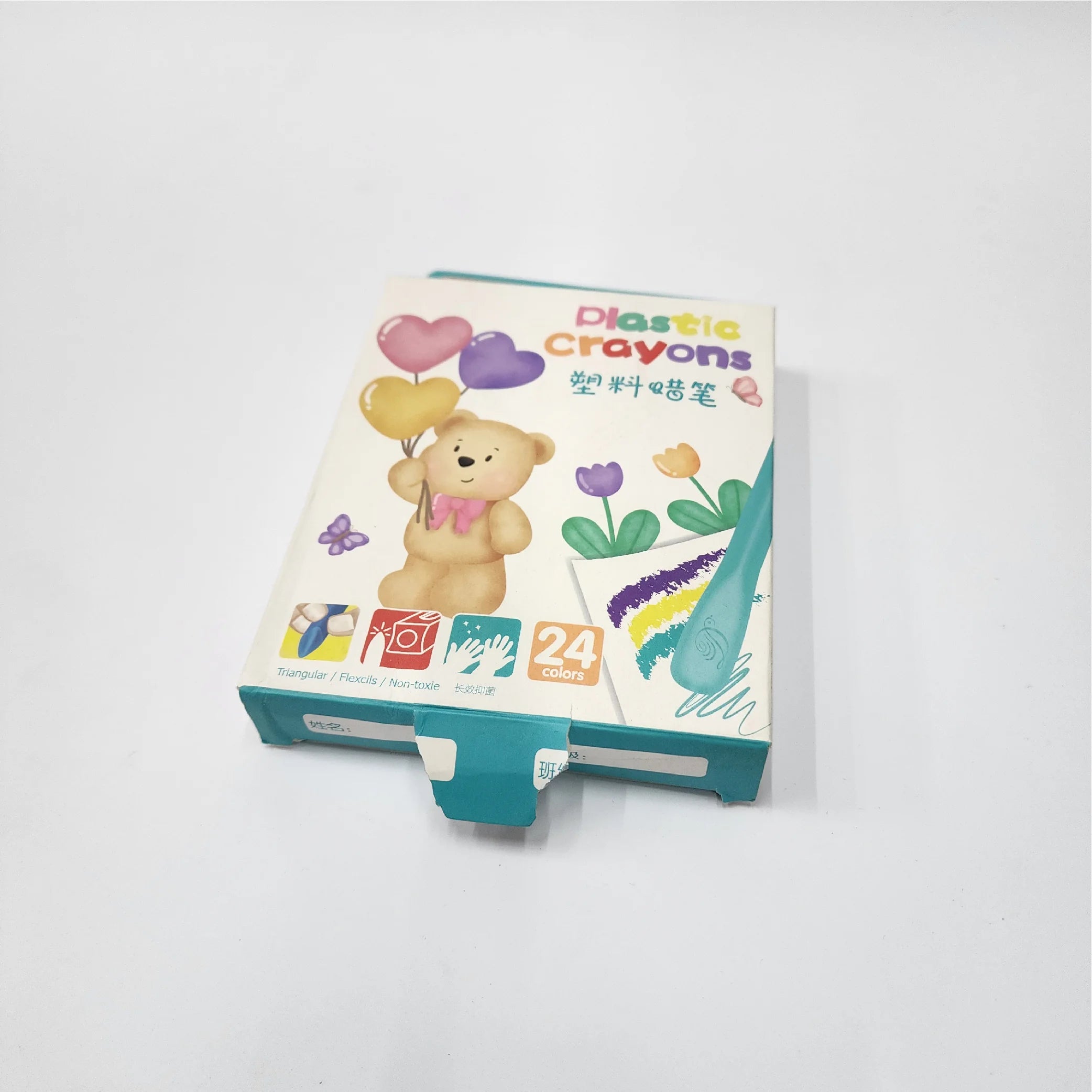 Plastic Crayons - 12 Bright Colors