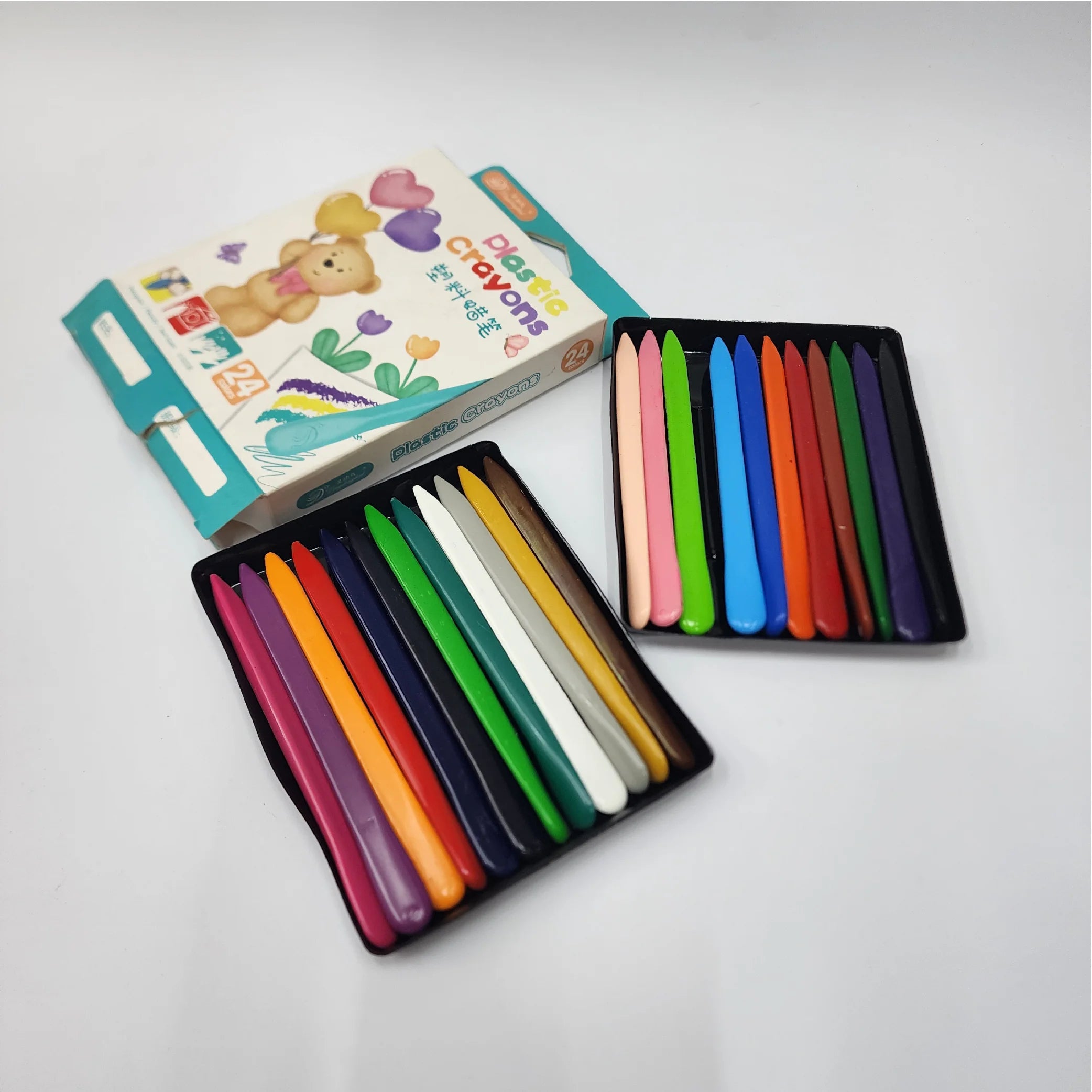 Plastic Crayons - 12 Bright Colors