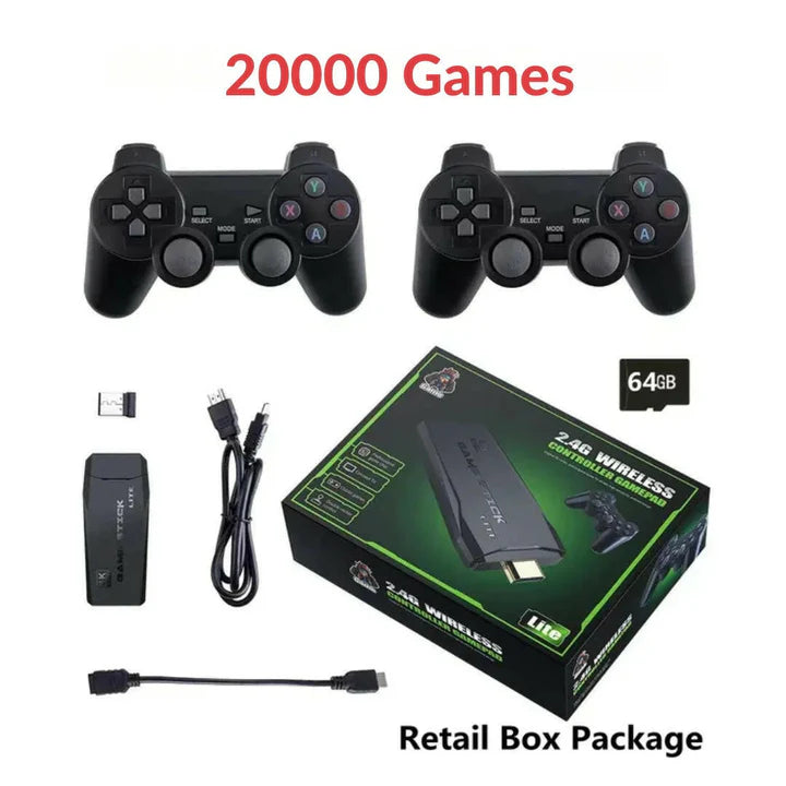 M8 Game Stick, 4K Game Console, Plug and Play Game Stick, Retro Gaming Stick, HDMI Game Console, Built-in Games Console, Dual Wireless Controller Console, Family Game Stick, Gaming Stick Pakistan, SmartToys.pk Gaming