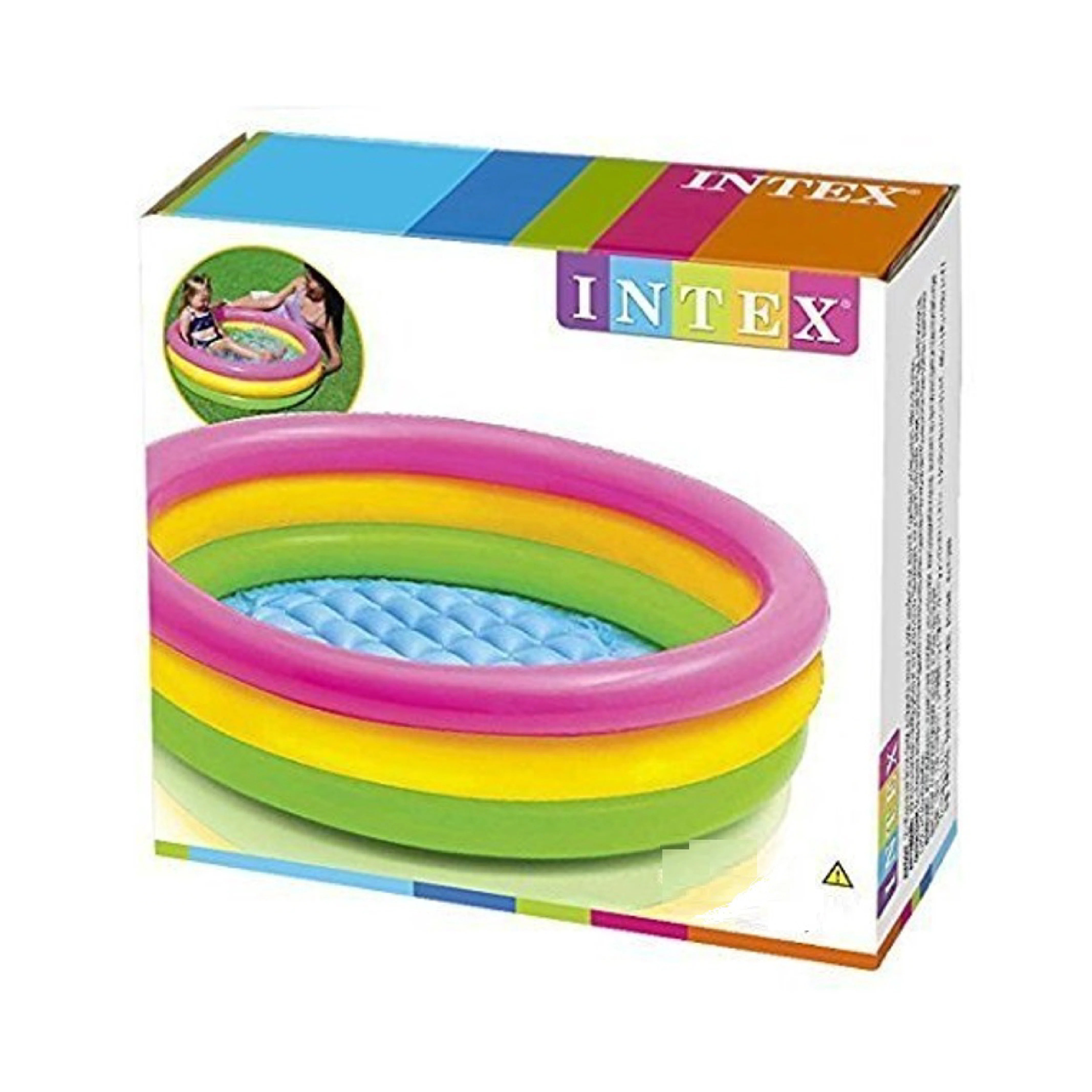 Intex 5 Ft Portable Inflatable Pool - 4 Ring Lightweight Circular Swimming Pool