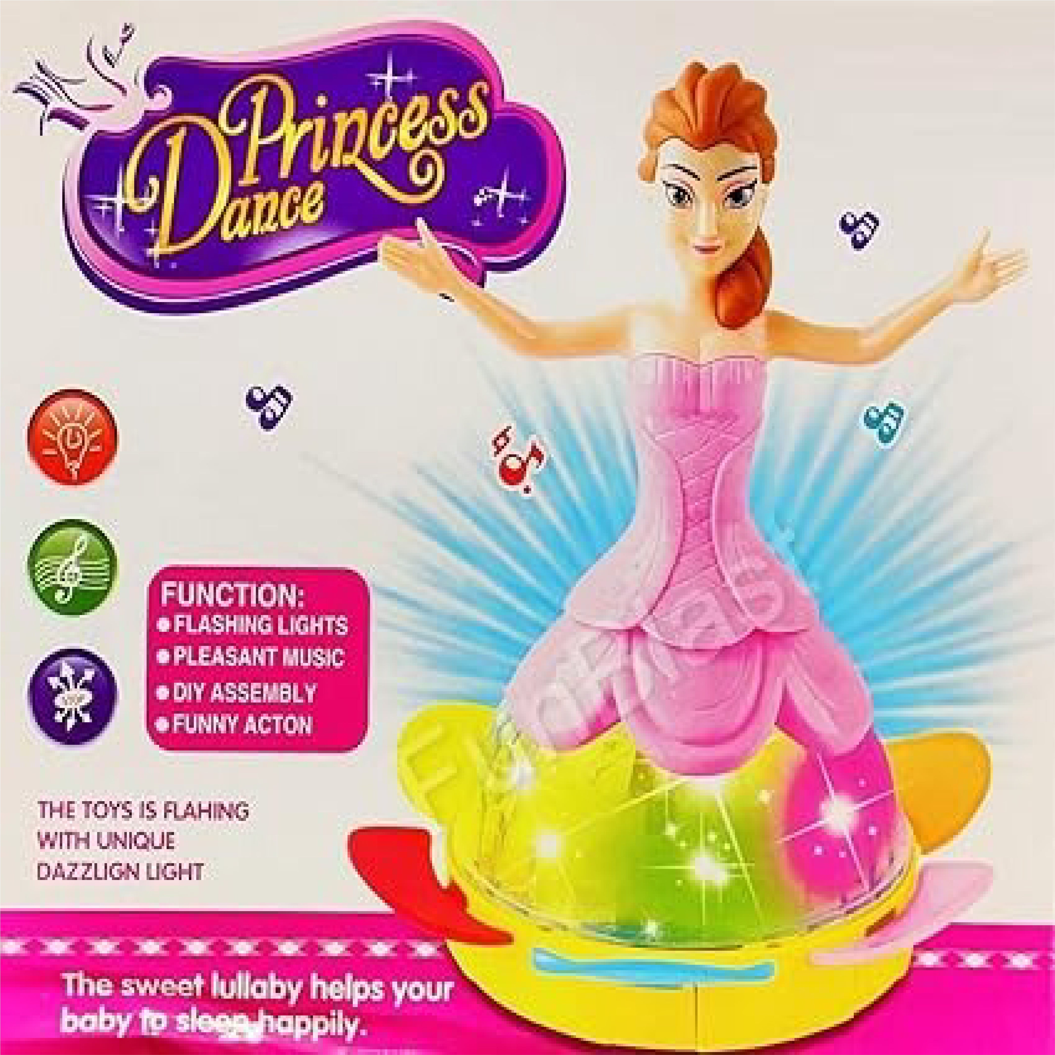 Princess Dancing Doll with 3D Lights & Sound - Musical Toy for Girls