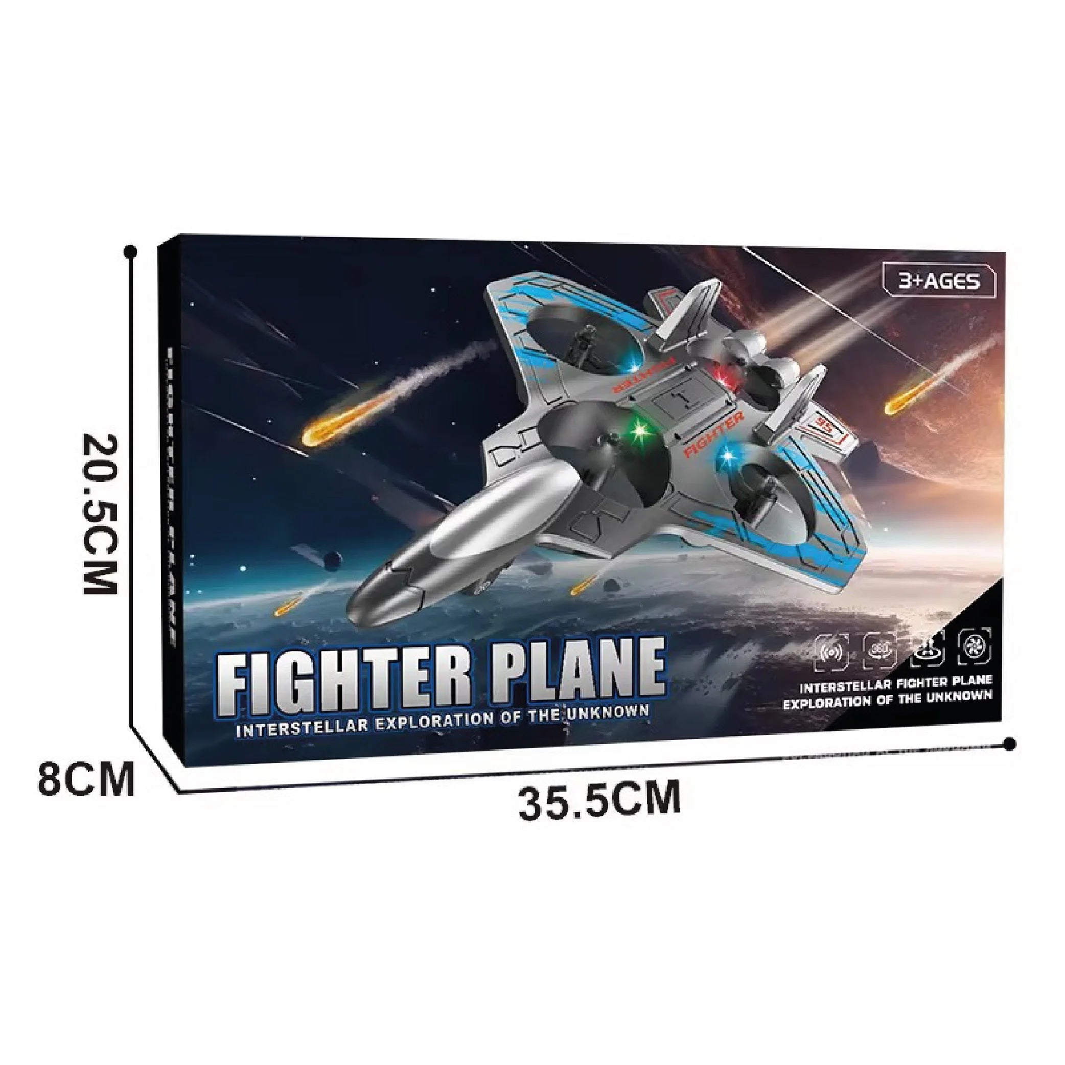 RC Fighter Aircraft Drone – 4CH Stunt Quadcopter with Gyroscope