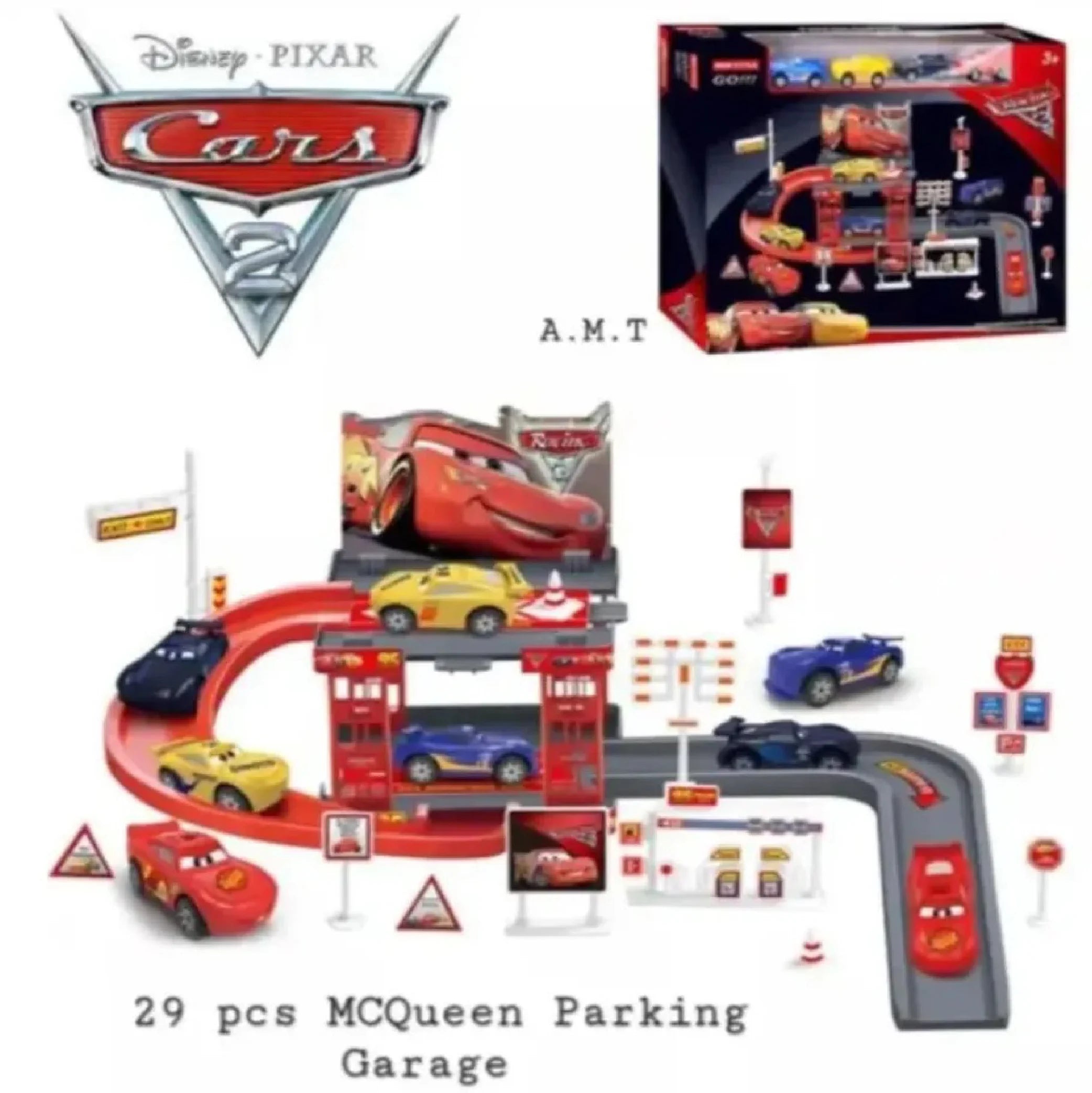 Lightning McQueen Racing Track Parking Garage - 29 Pieces Set