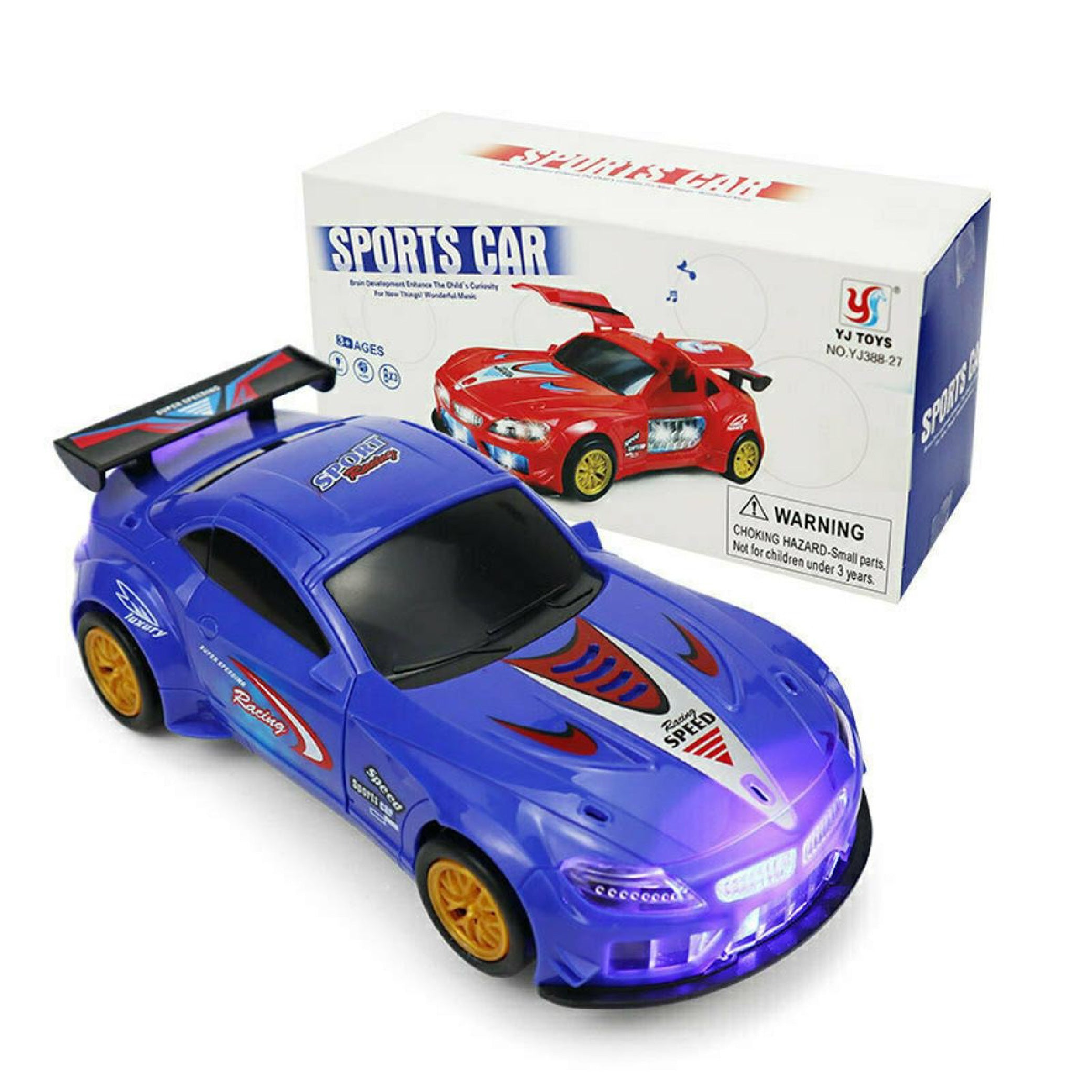 Red Sports Car Toy with Spoiler - Realistic Racing Design for Kids