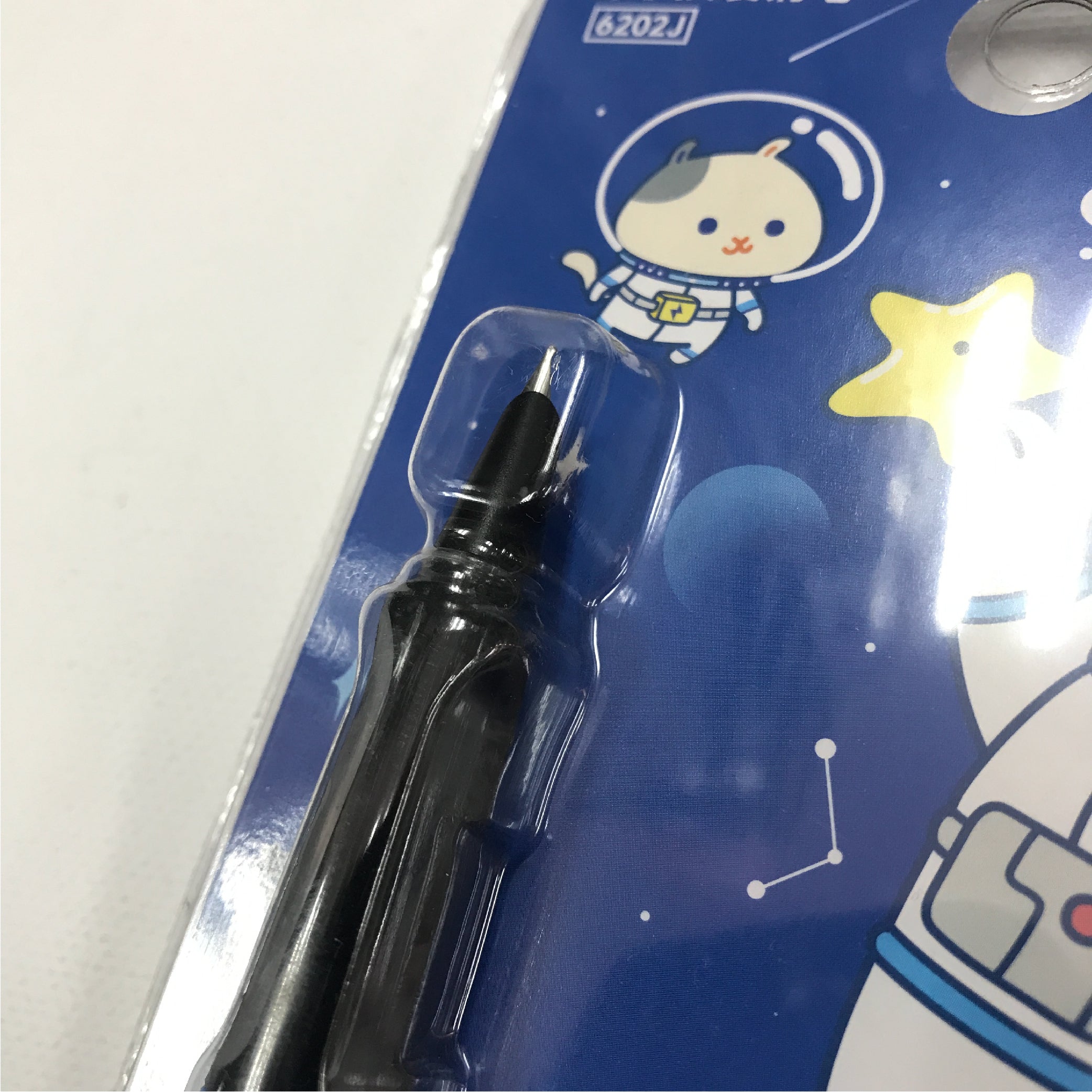 Space Cat Fountain Pen - Black Ink with Extra Fine Tip, Refillable with Cartridge