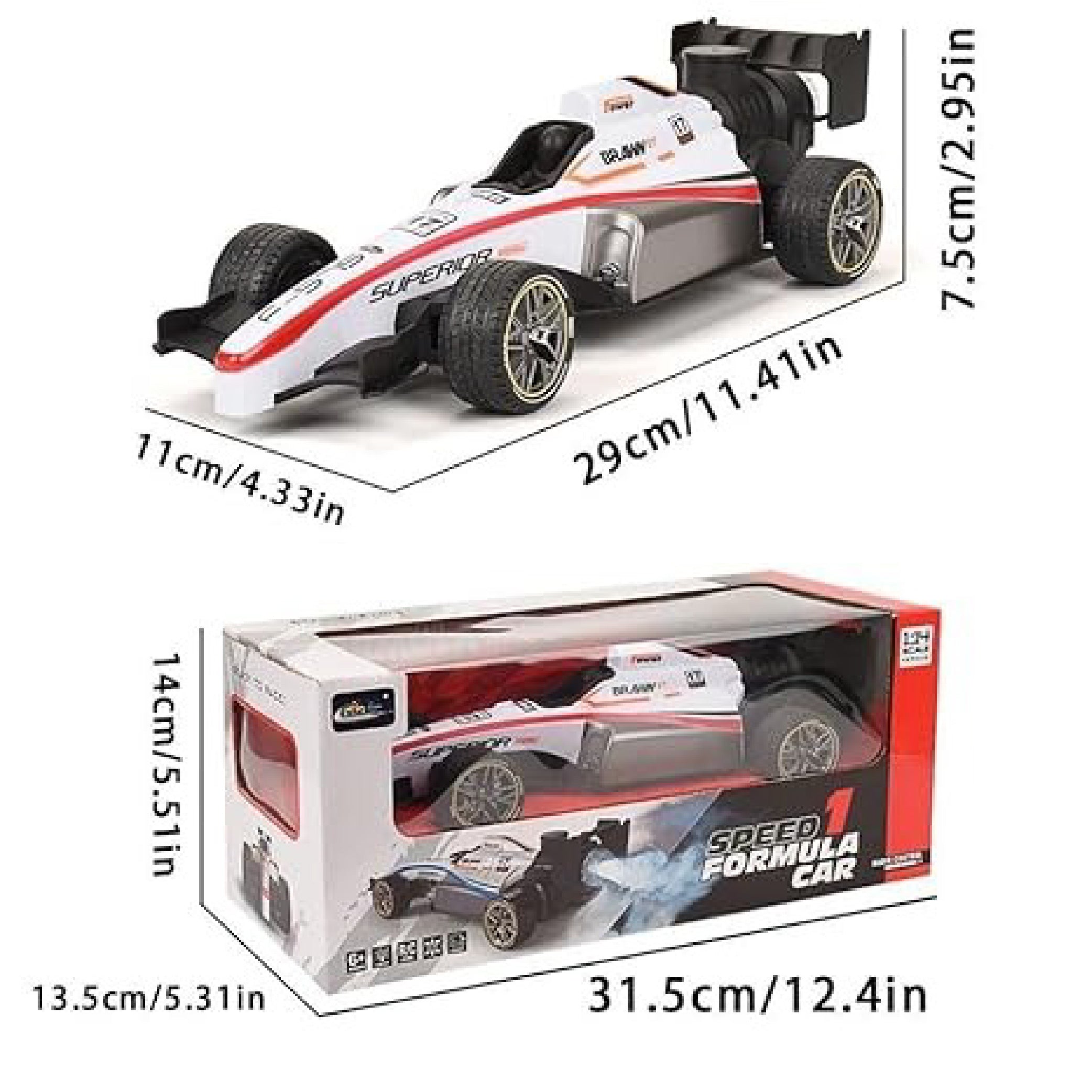 Remote Control Formula 1 Spray Racing Car with LED Lights and Drift Mode