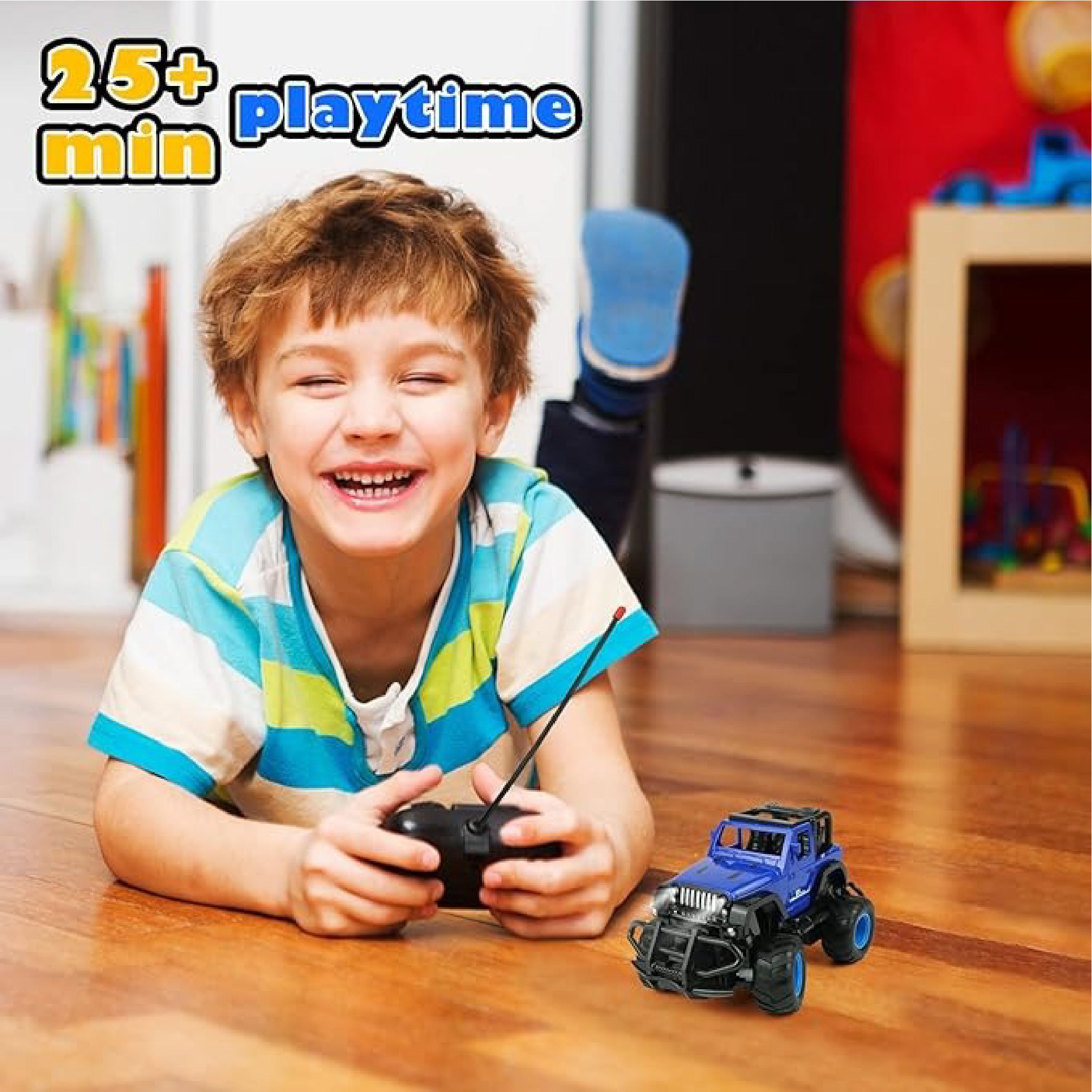 Remote Control Monster Truck Toy - USB Rechargeable with LED Headlights