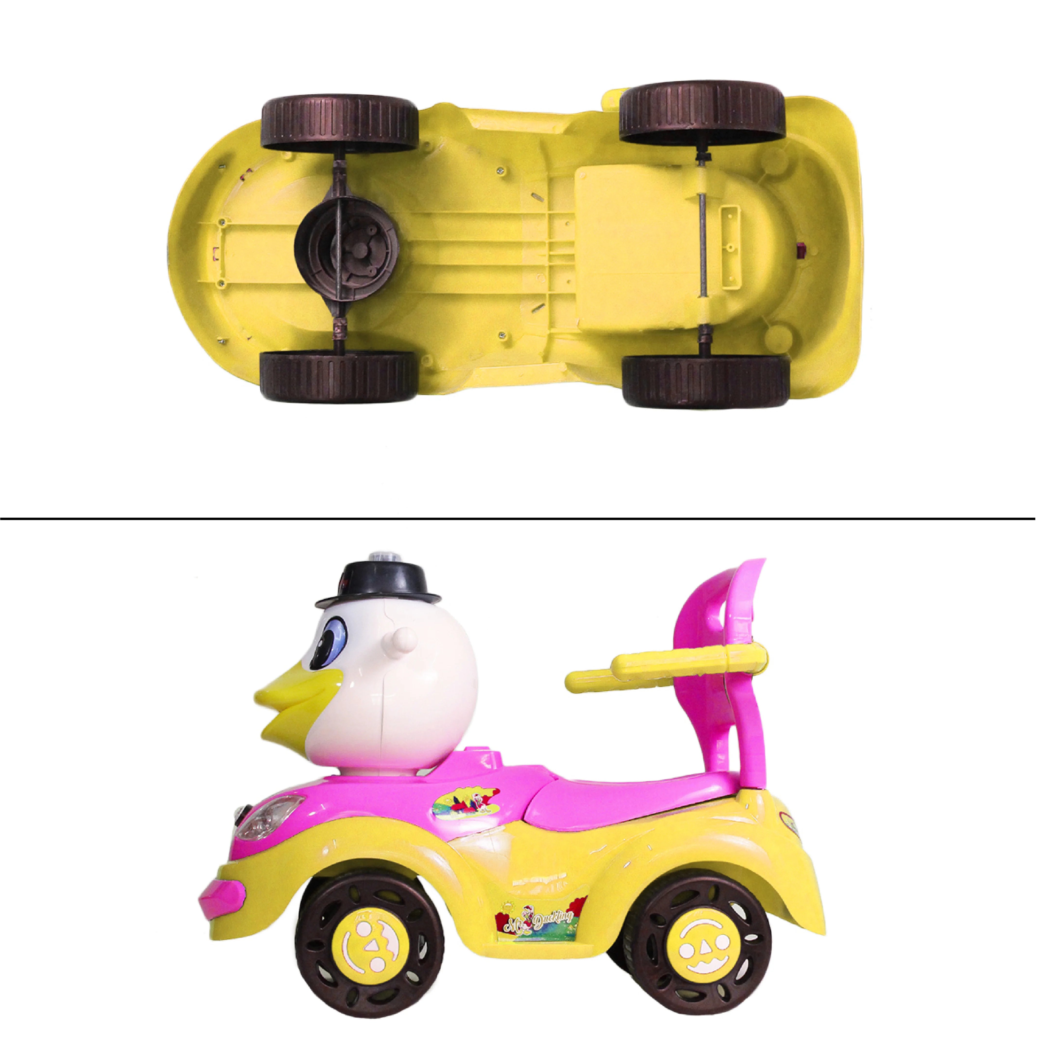 Mr. Duckling Push Car for Toddlers – Ride-On Car with Flash Lights, Melody Horn & Under-Seat Storage