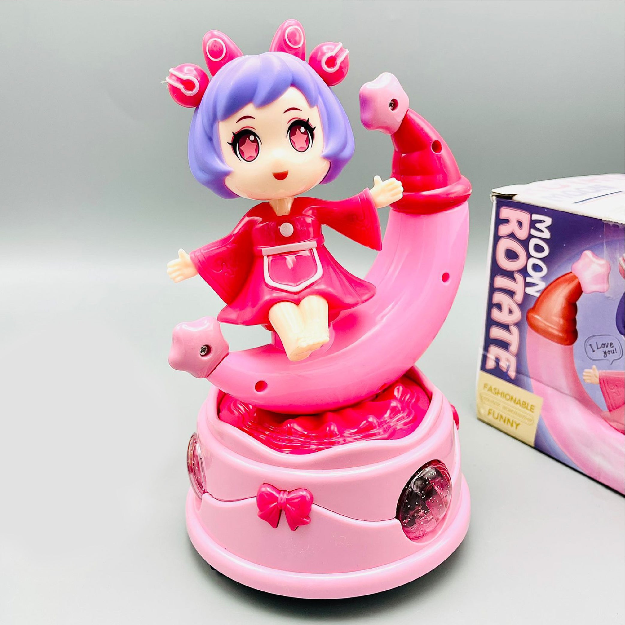 Rotate Moon Doll with Lights and Music - Rotating Moon Toy