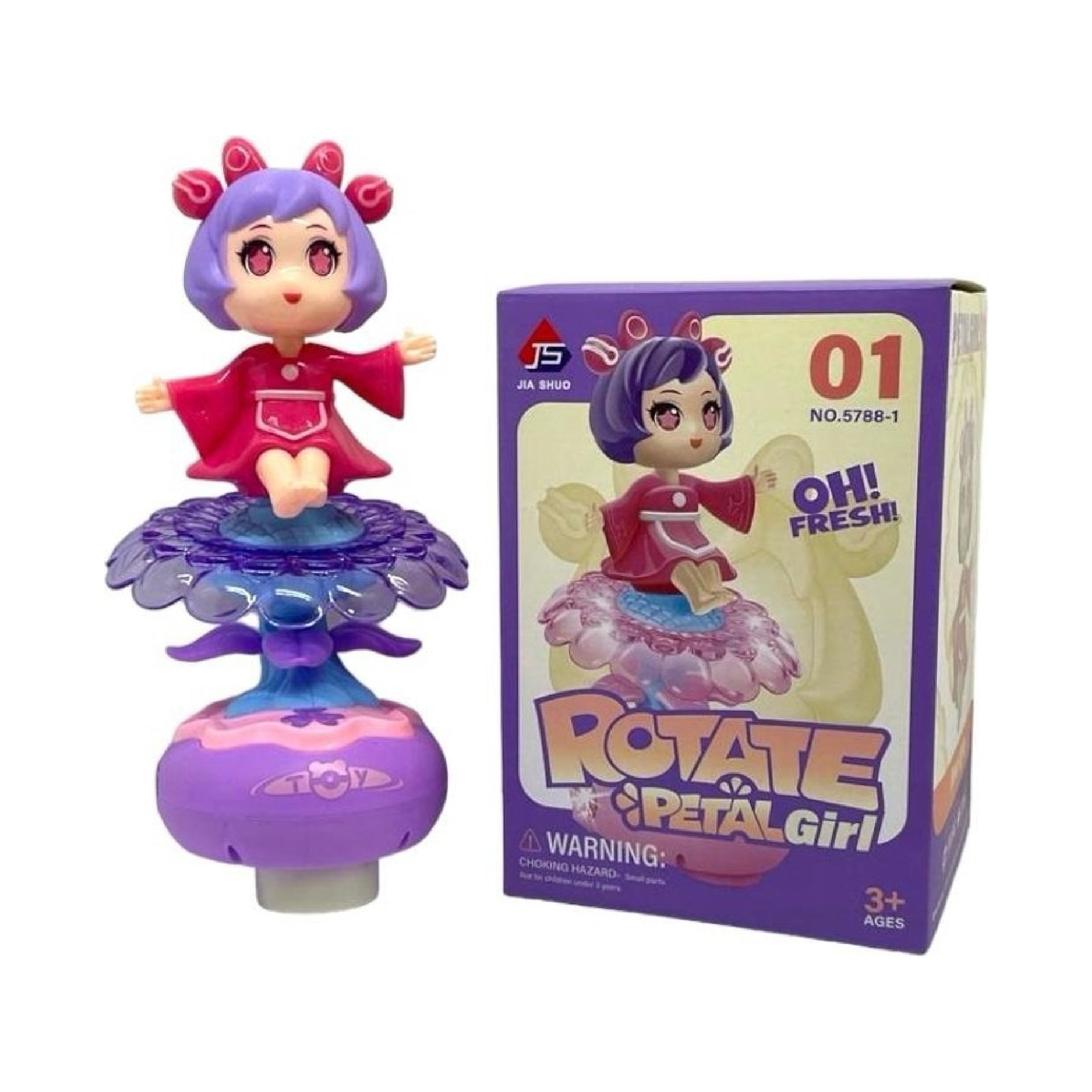 Rotate Petal Girl - Spinning Flower Fairy Toy with Lights and Music