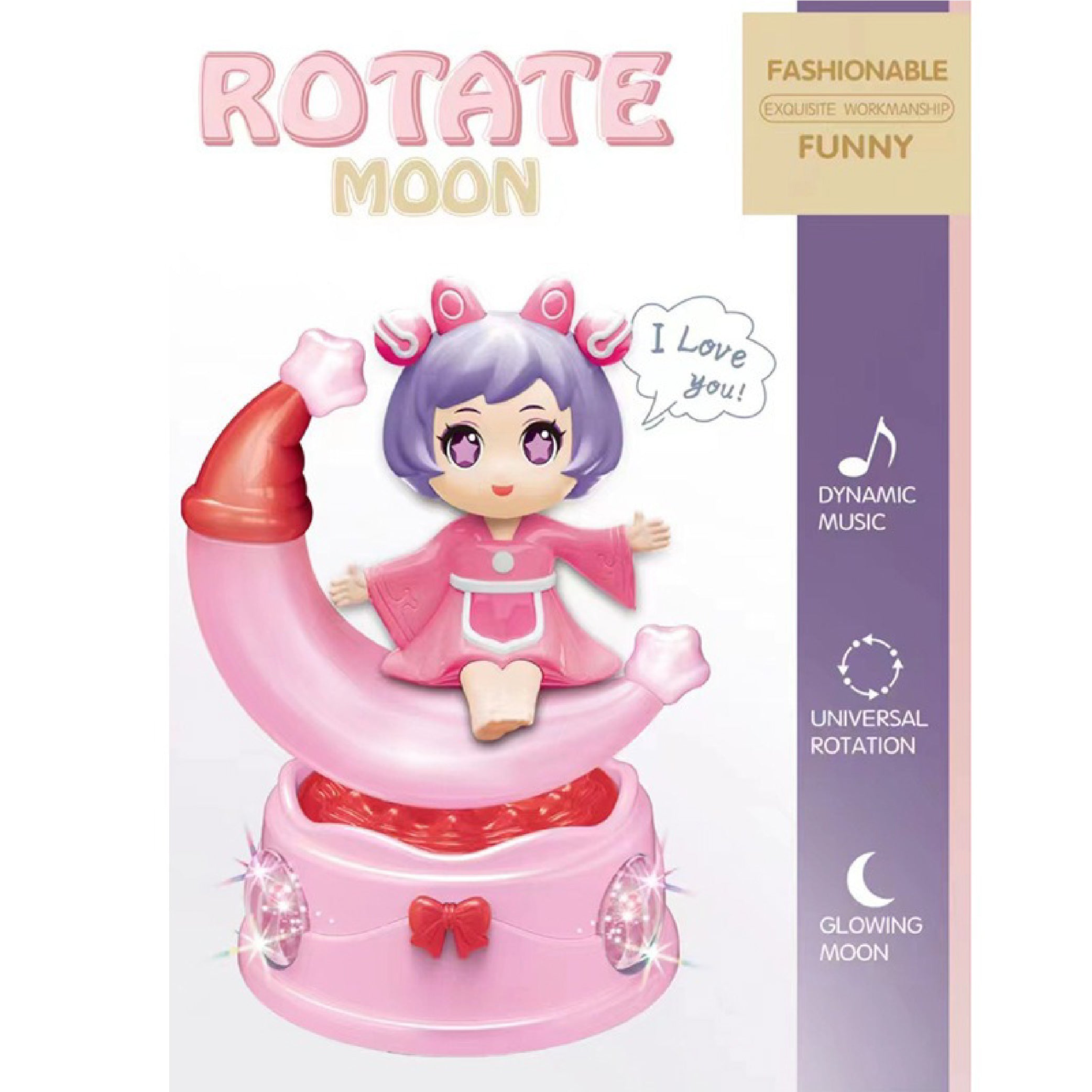 Rotate Moon Doll with Lights and Music - Rotating Moon Toy