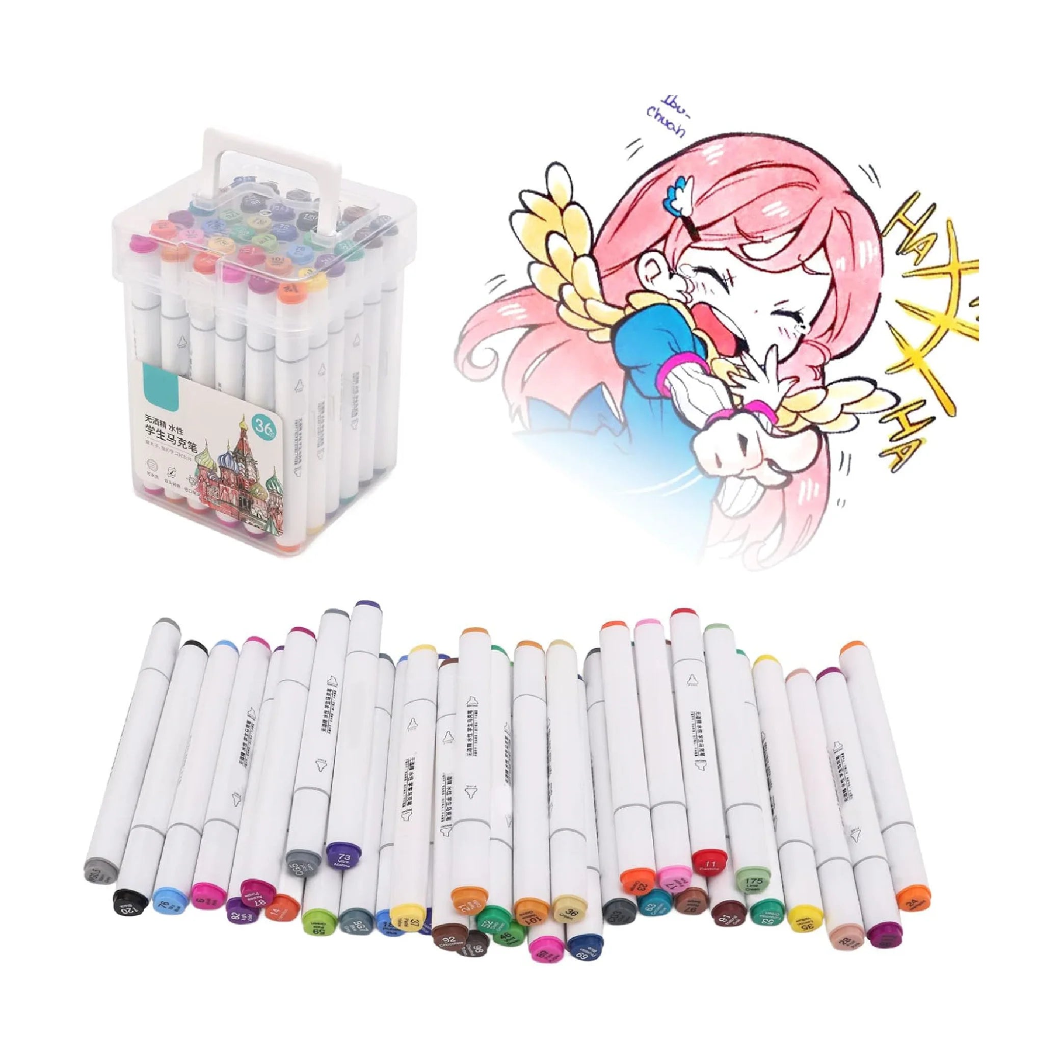 KUIDAMOS 36-Piece Washable Double-Headed Markers: Perfect for Creative Expression!