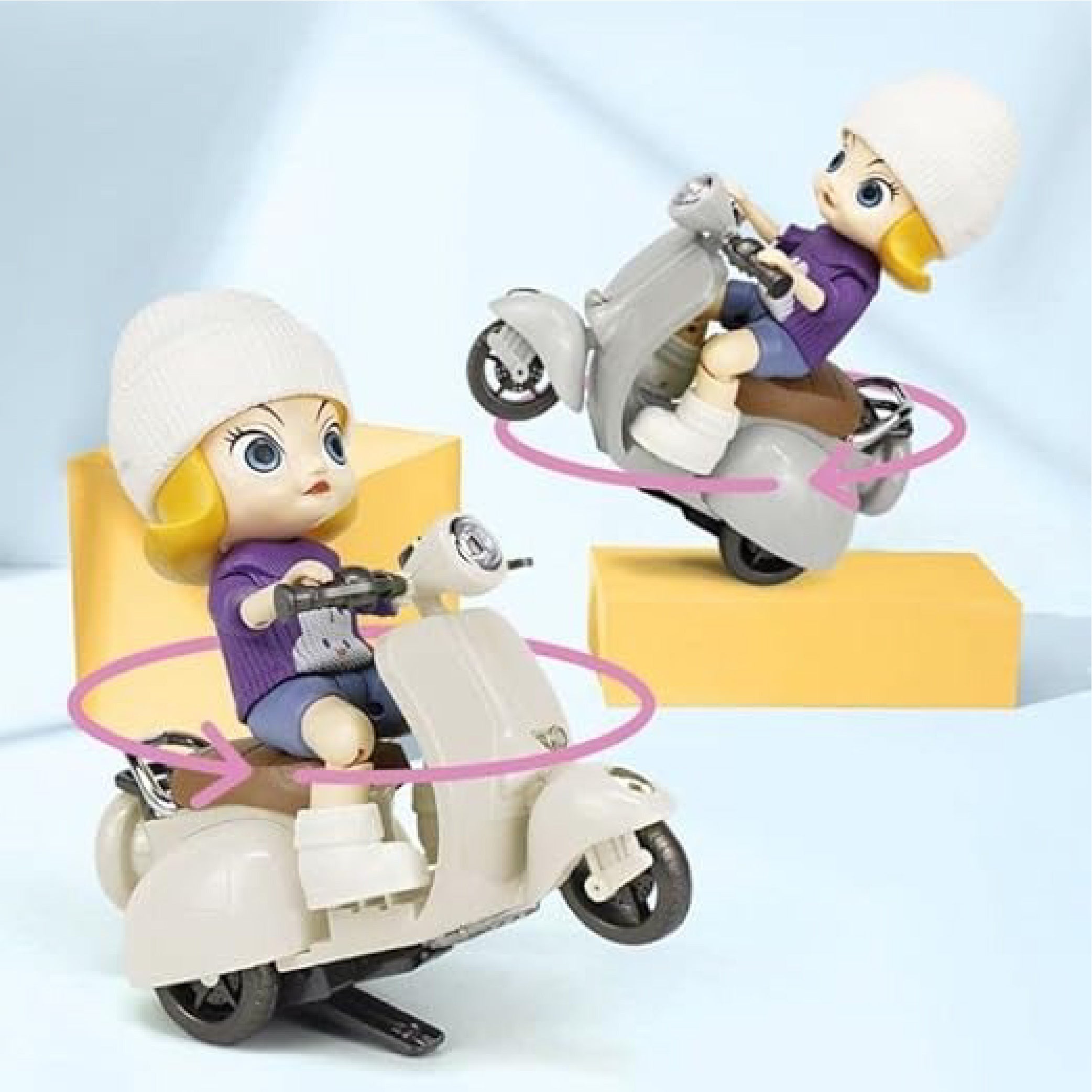 Motor Tide Flow Car Doll with Scooter – Cute Collectible Toy for Kids