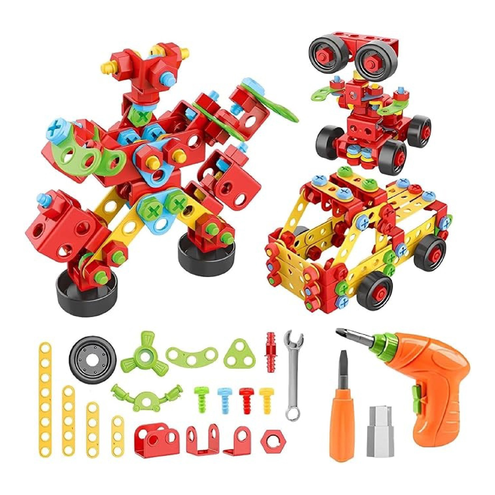 STEM Building Blocks Kit for Kids – 40 Pieces DIY Construction Set with Electric Drill and Screwdriver, Ideal Educational Toy for Boys and Girls