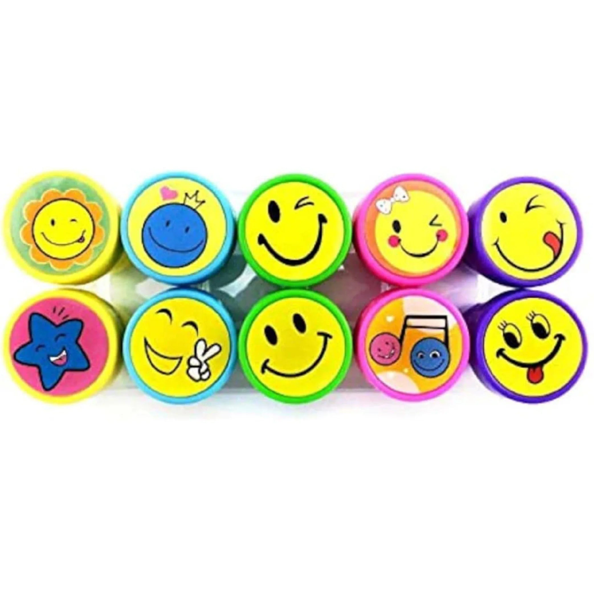 Cartoon Smiling Face Self-Ink Appreciation Stamps – Fun Rewards for Kids!