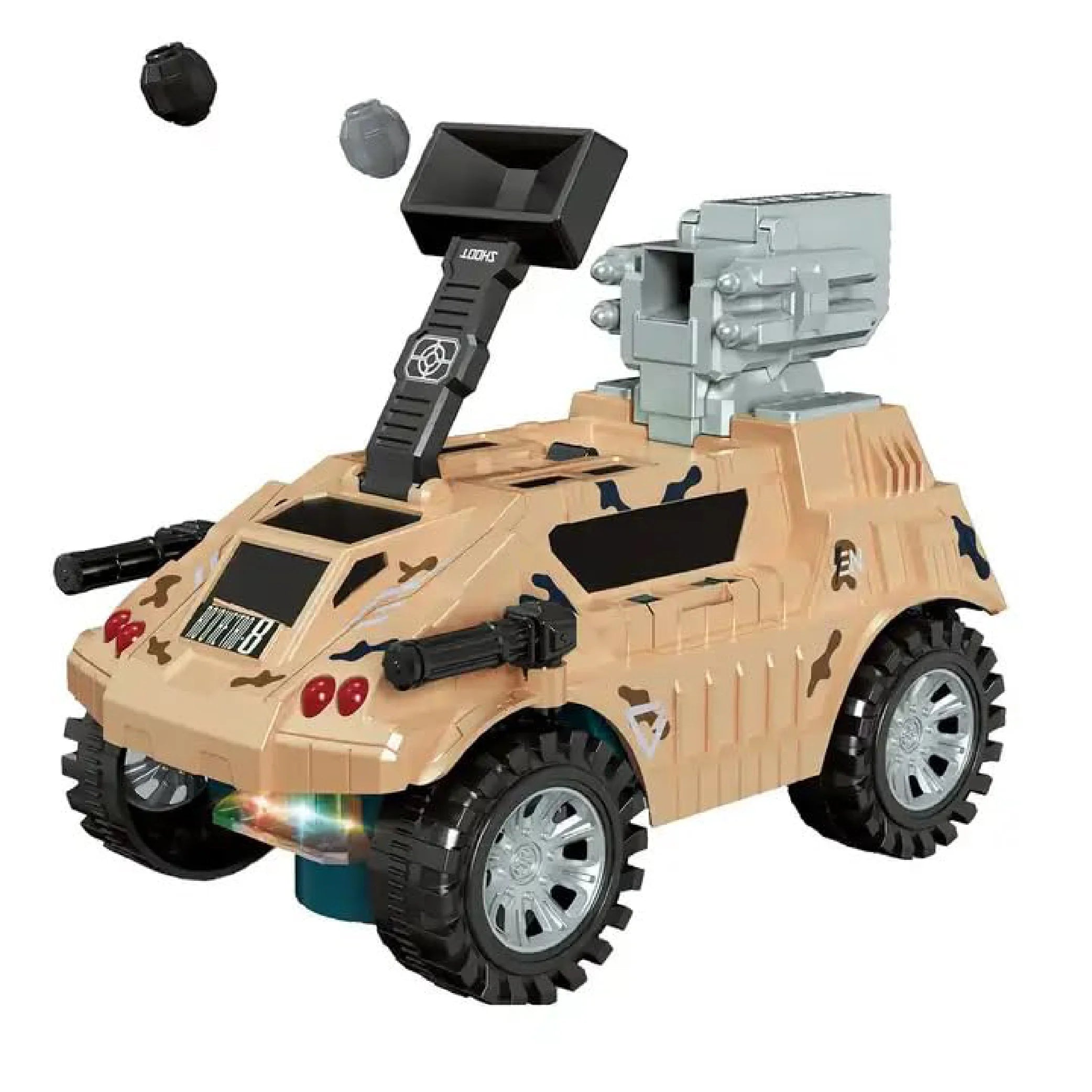 Shooting Armoured Vehicle - Musical & Lightning Army Tank Toy!