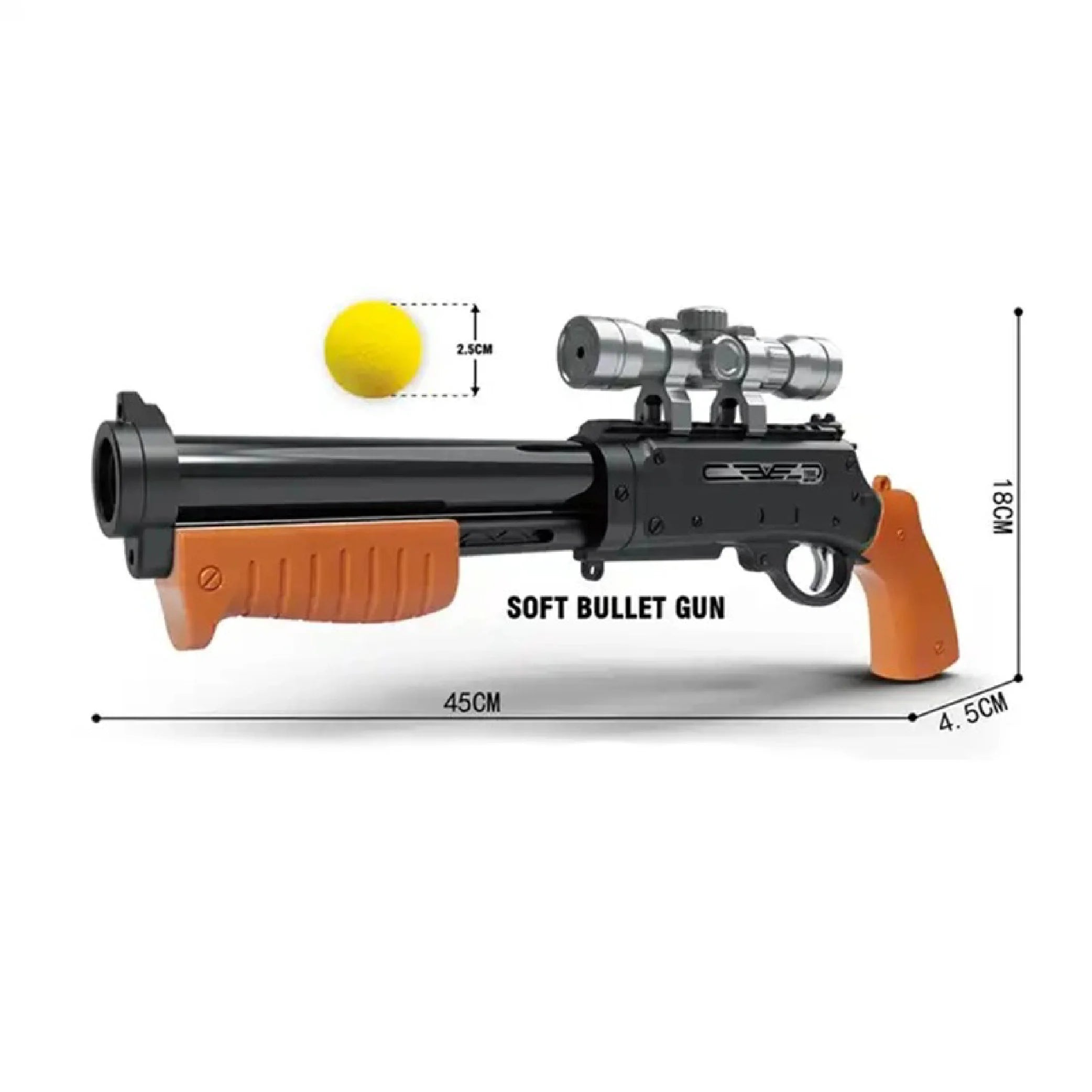 Shotgun Toy Gun with Protective Glasses & Soft Foam Balls - Safe Play for Kids!