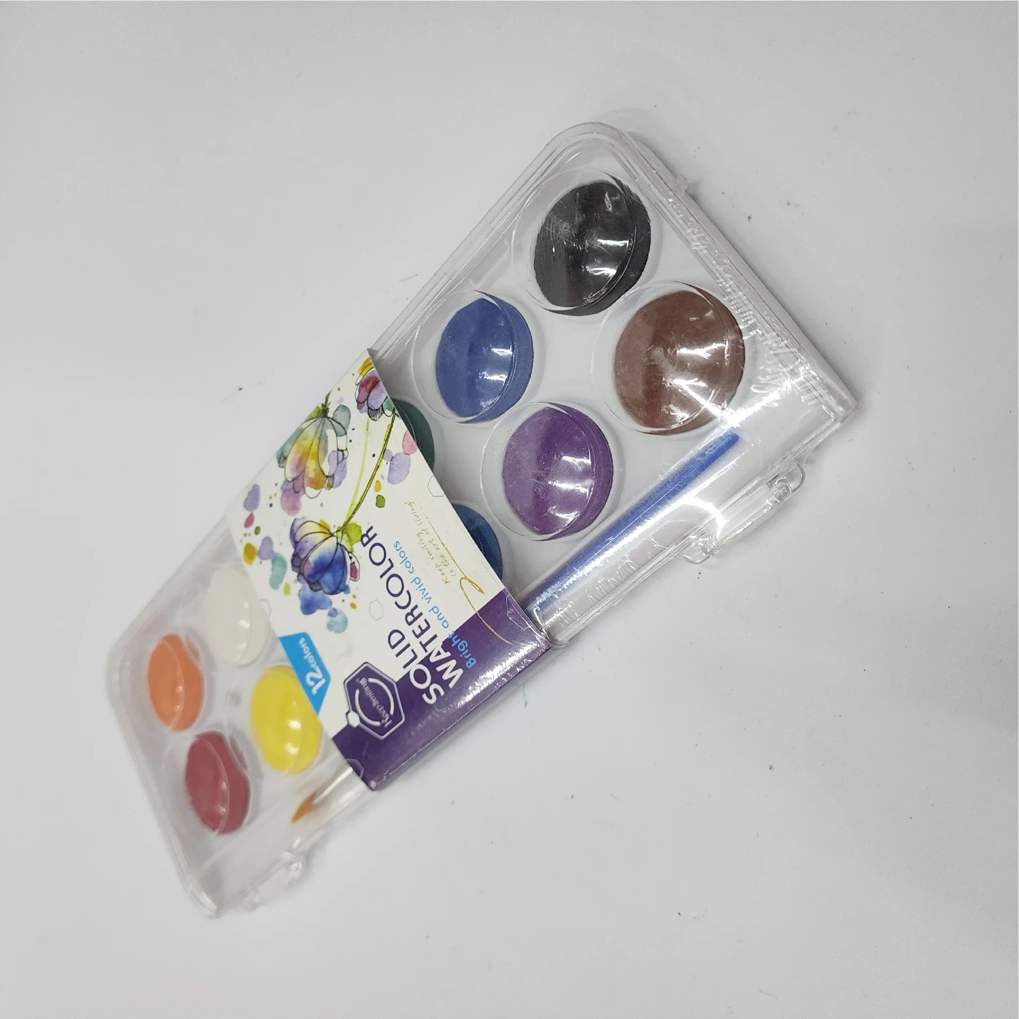 Solid Water Colour Set (12 pcs + 1 Brush)