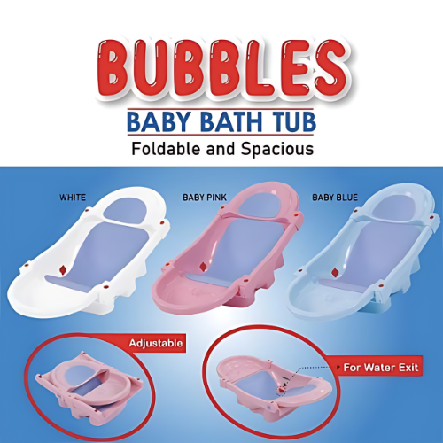 Adjustable Bubbles Baby Bath Tub - Portable, Folding, and Spacious