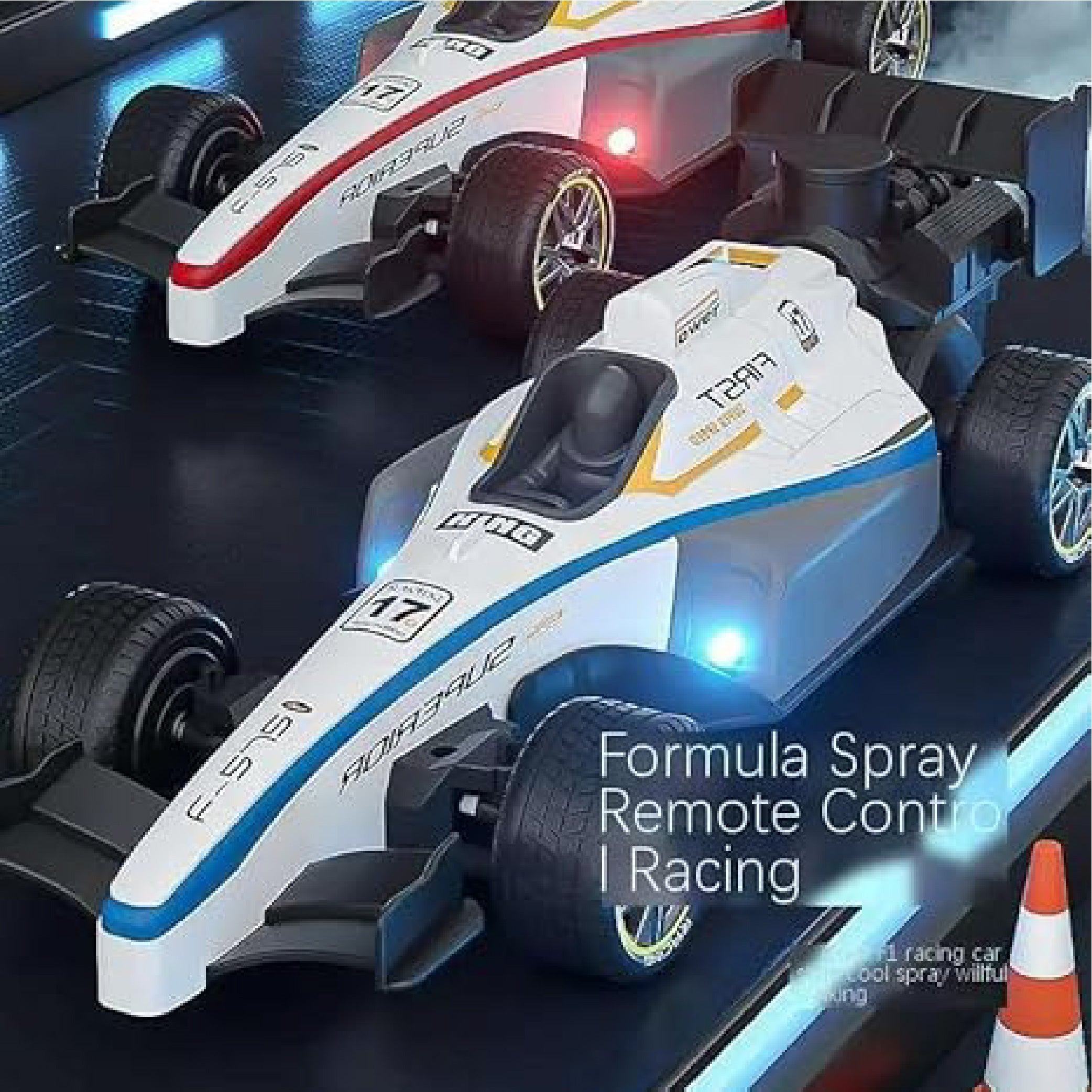 Remote Control Formula 1 Spray Racing Car with LED Lights and Drift Mode