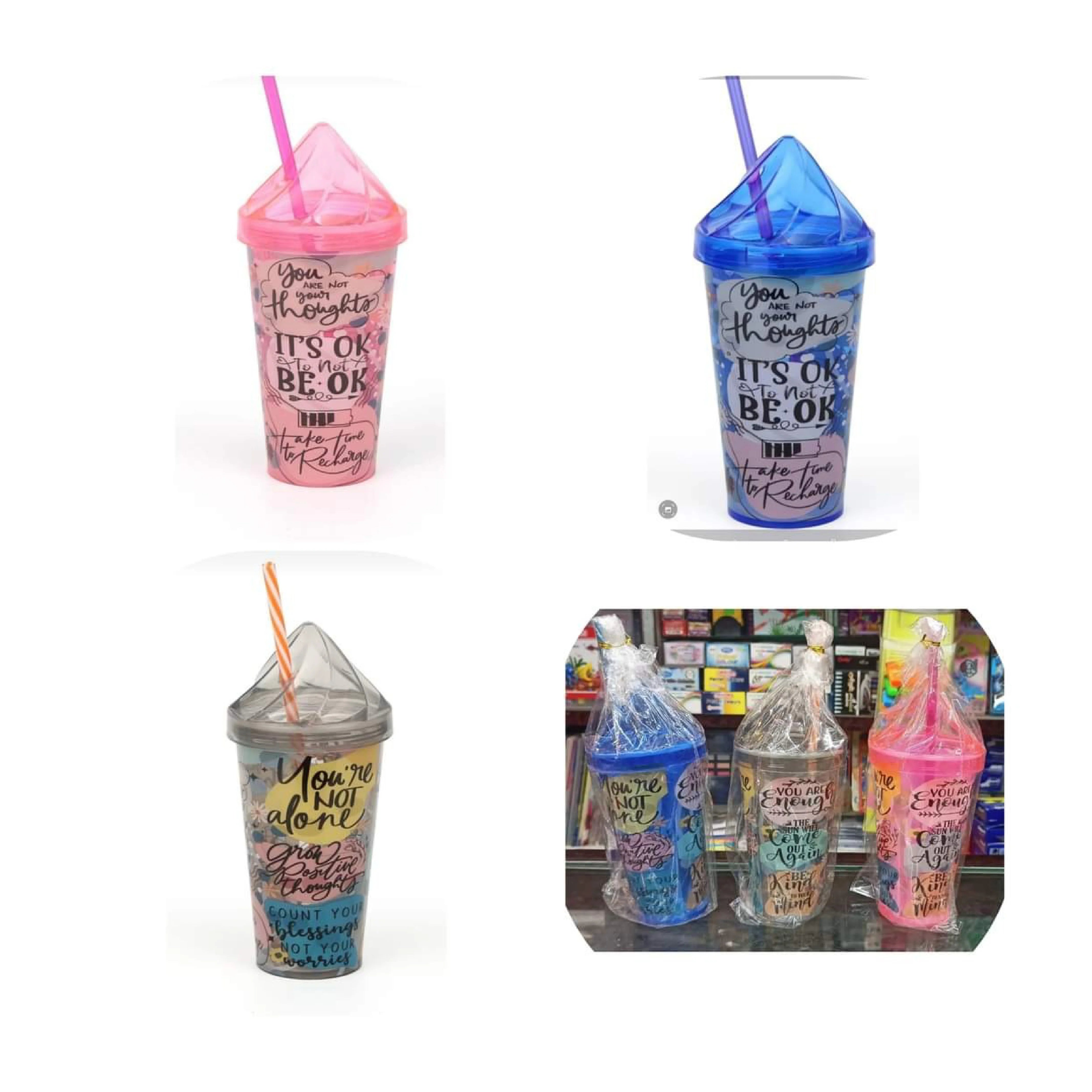 Acrylic Frosty Mason Jar with Straw & Freezing Gel