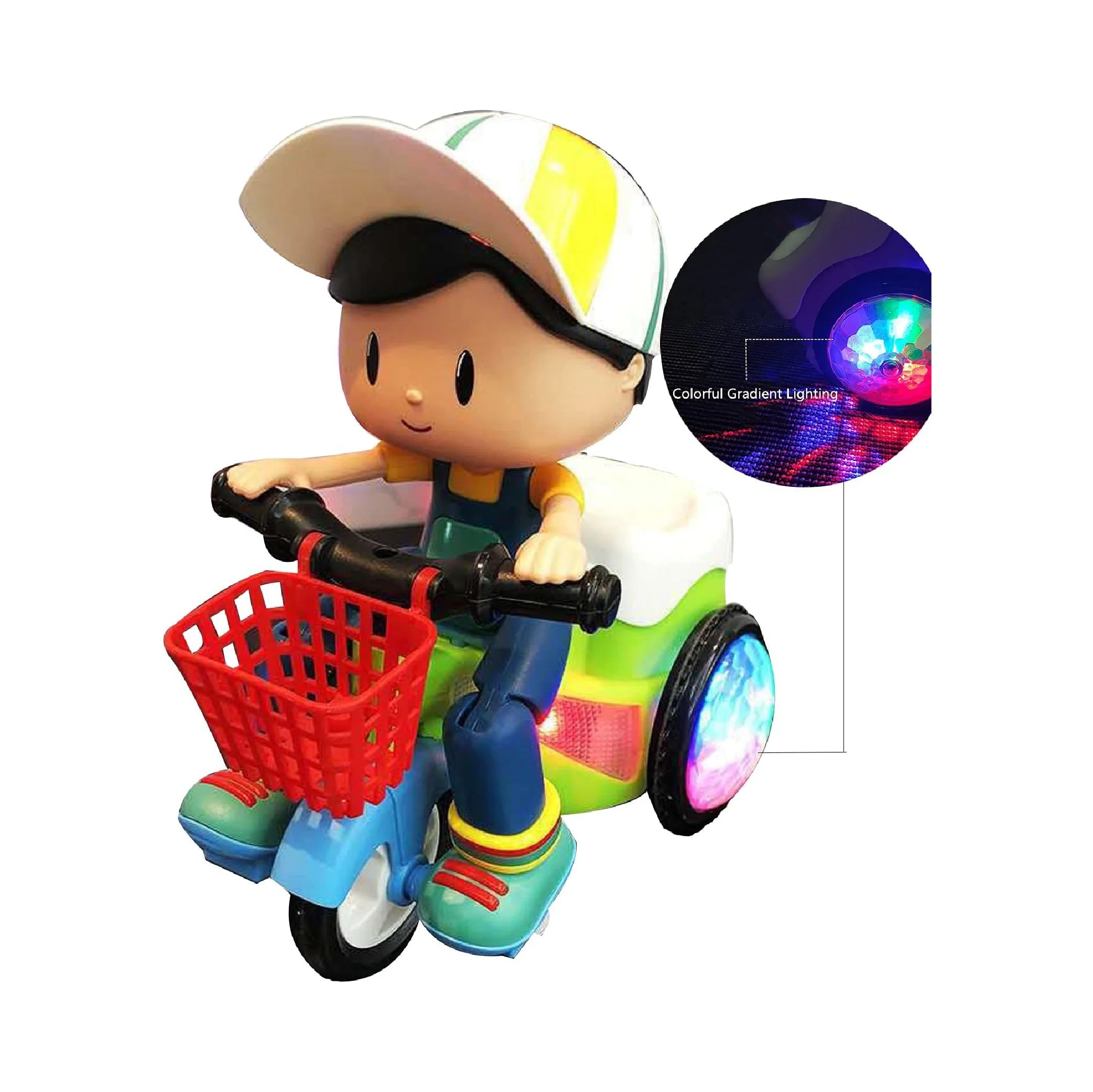 Stunt Electric Tricycle Toy Car 360° Rotating Fun with Lights and Music!