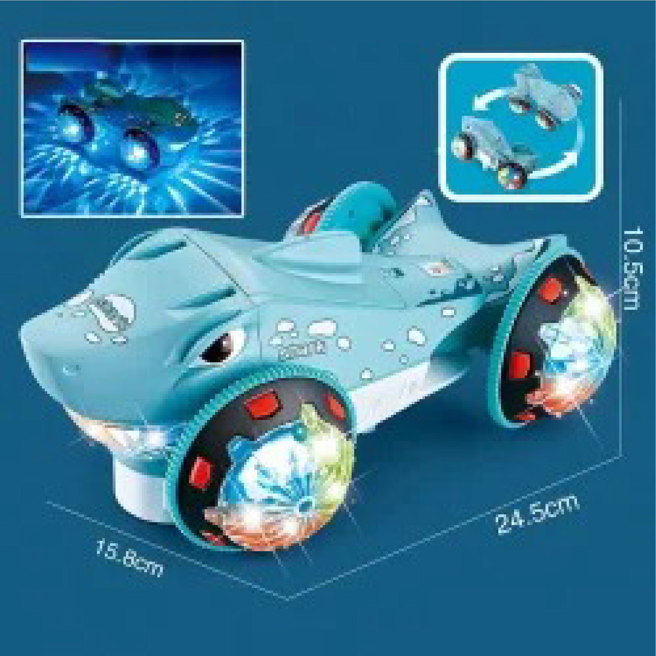 Stunt Shark Electric Toy Car with Lights and Music for Kids