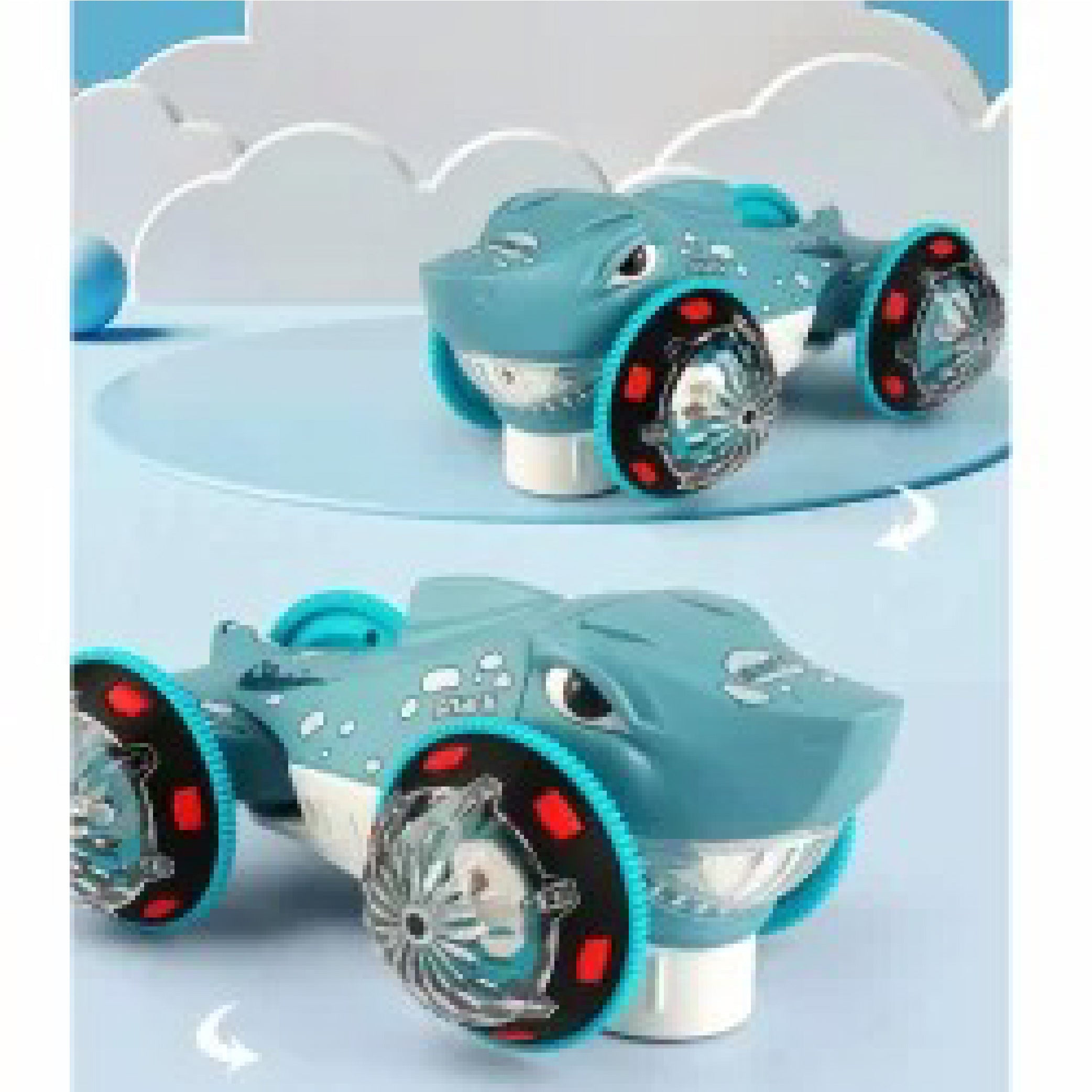 Stunt Shark Electric Toy Car with Lights and Music for Kids