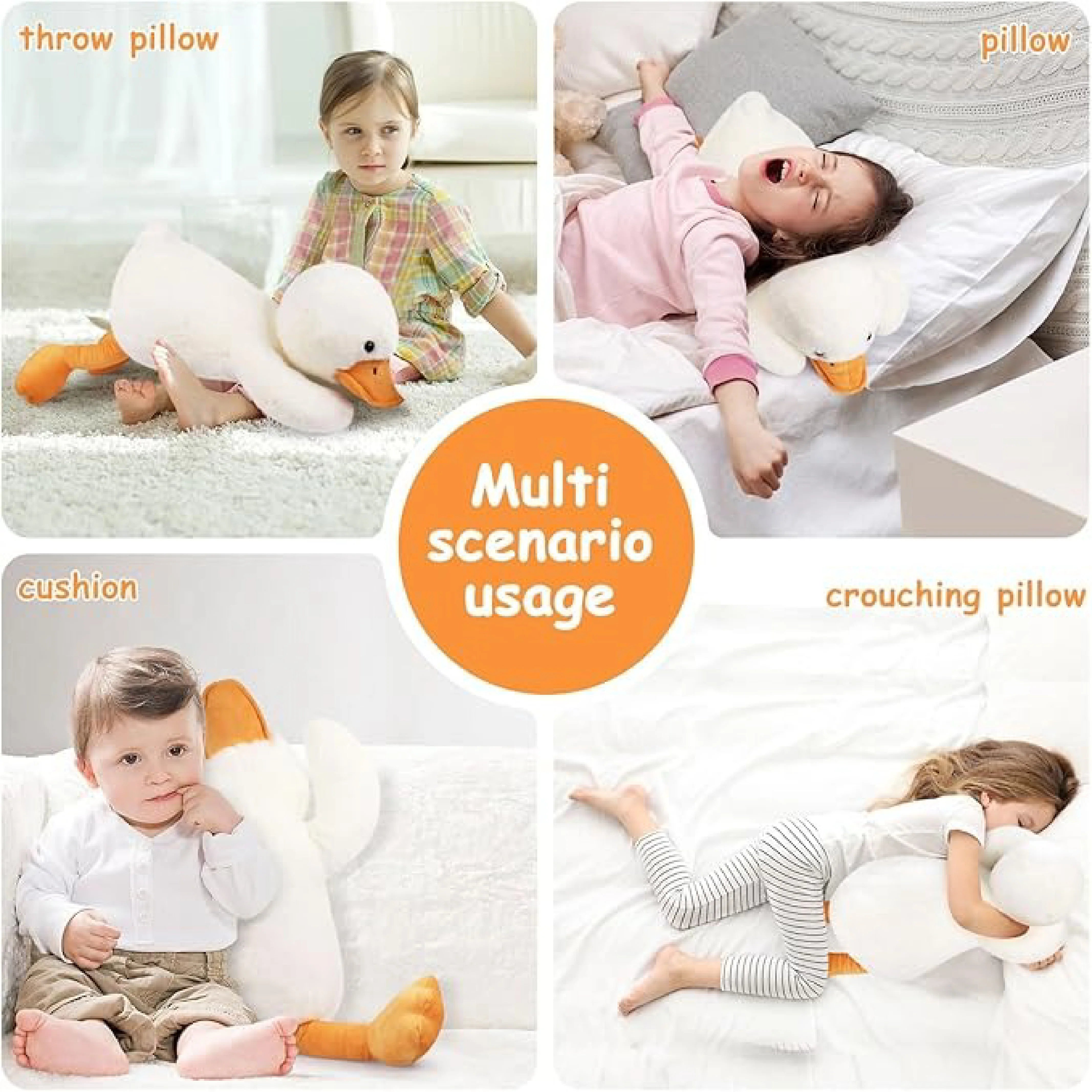 Giant White Goose Plush Doll – Super Soft Pillow Toy for Kids